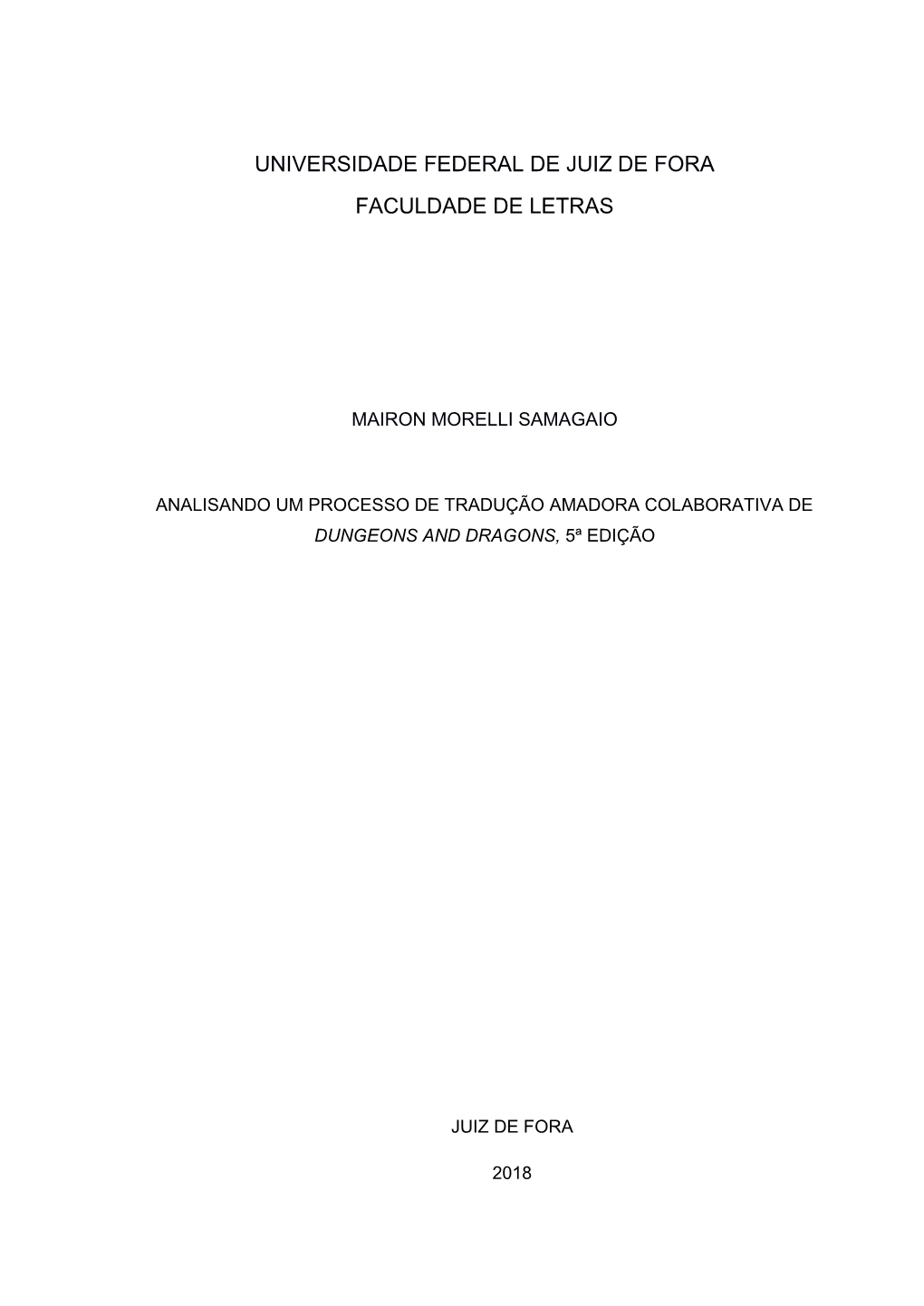 Analisando Um Processo De Tradução Amadora Colaborativa De Dungeons and Dragons, 5ª Edição