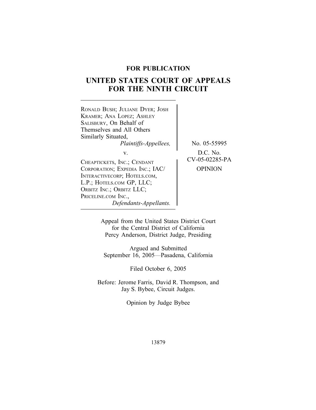 Bush V. Cheaptickets Inc., No. 05-2285