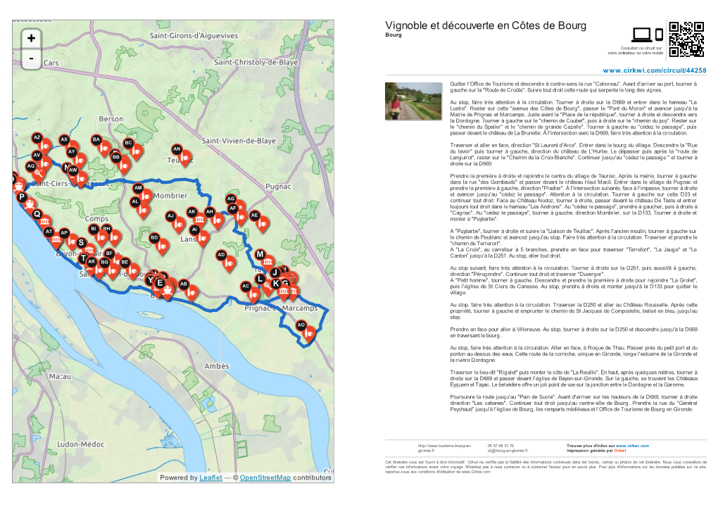 Vignoble Et Découverte En Côtes De Bourg + Bourg Consultez Ce Circuit Sur - Votre Ordinateur Ou Votre Mobile