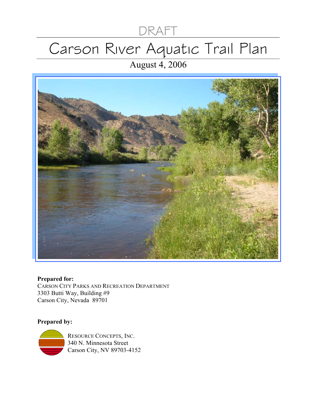 Carson River Aquatic Trail Plan August 4, 2006