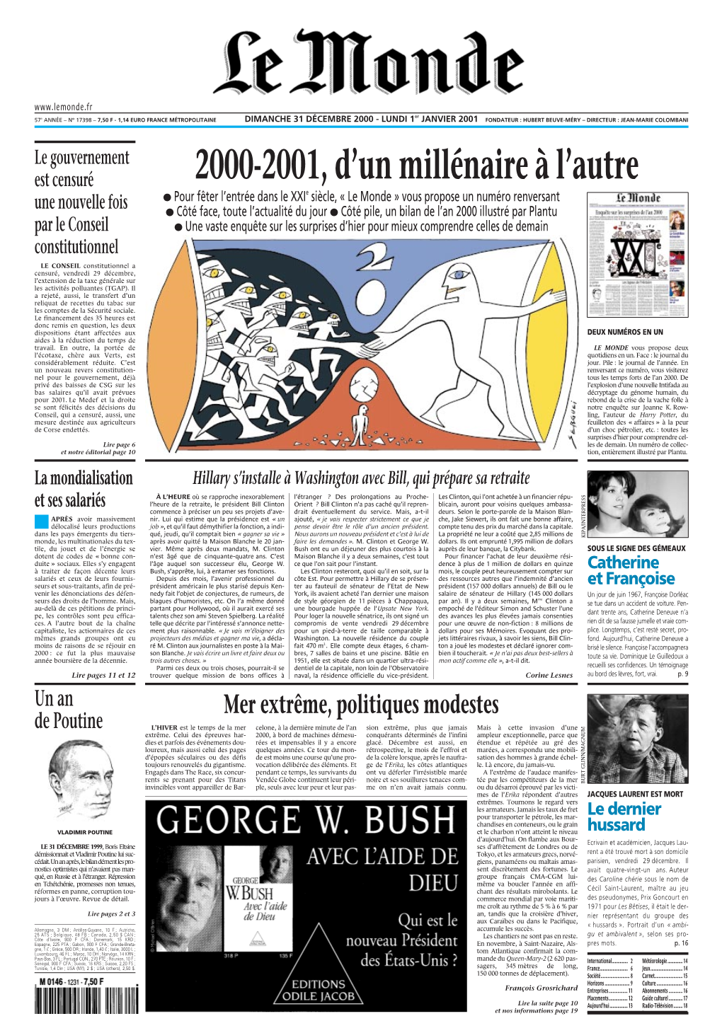 LE MONDE/PAGES<UNE>