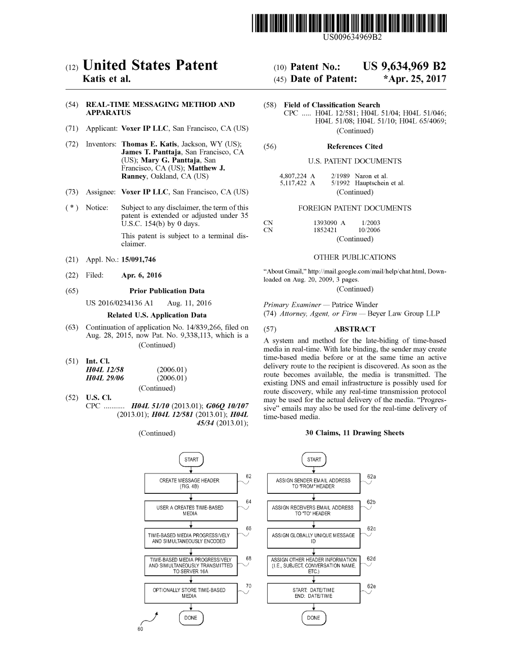 (12) United States Patent (10) Patent No.: US 9,634,969 B2 Katis Et Al