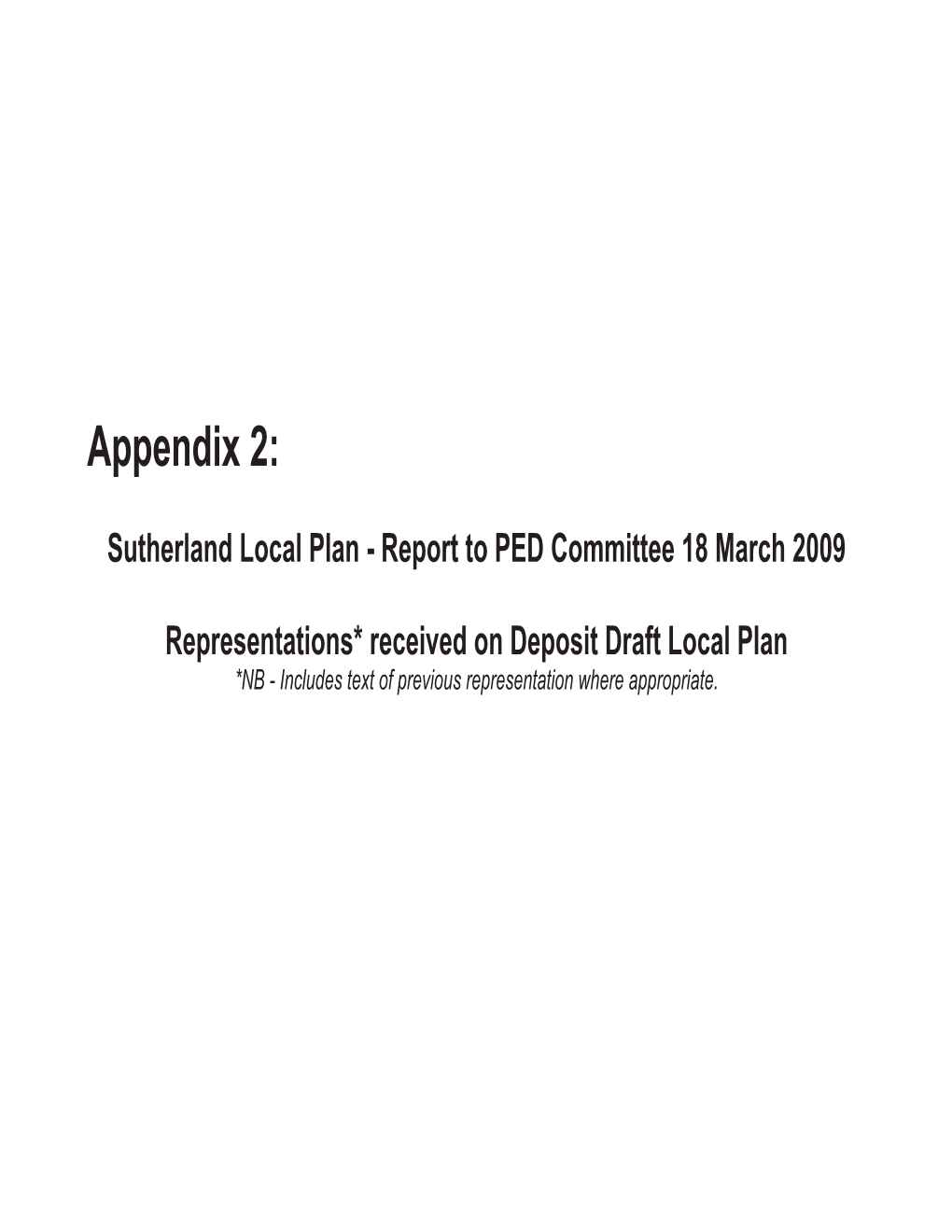 Appendix 2: Sutherland Local Plan