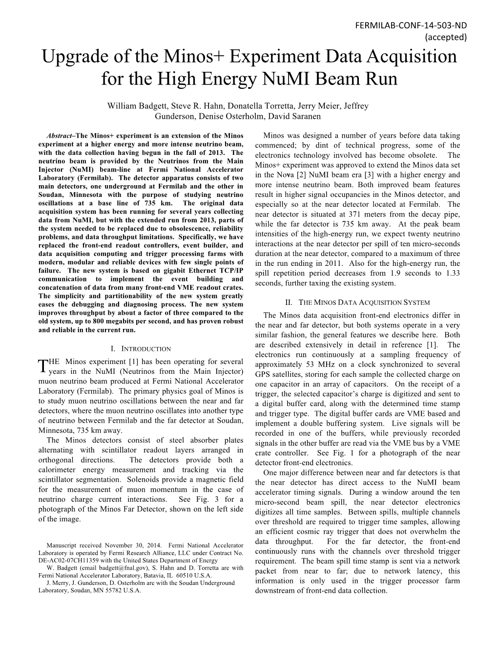 Upgrade of the Minos+ Experiment Data Acquisition for the High Energy Numi Beam Run