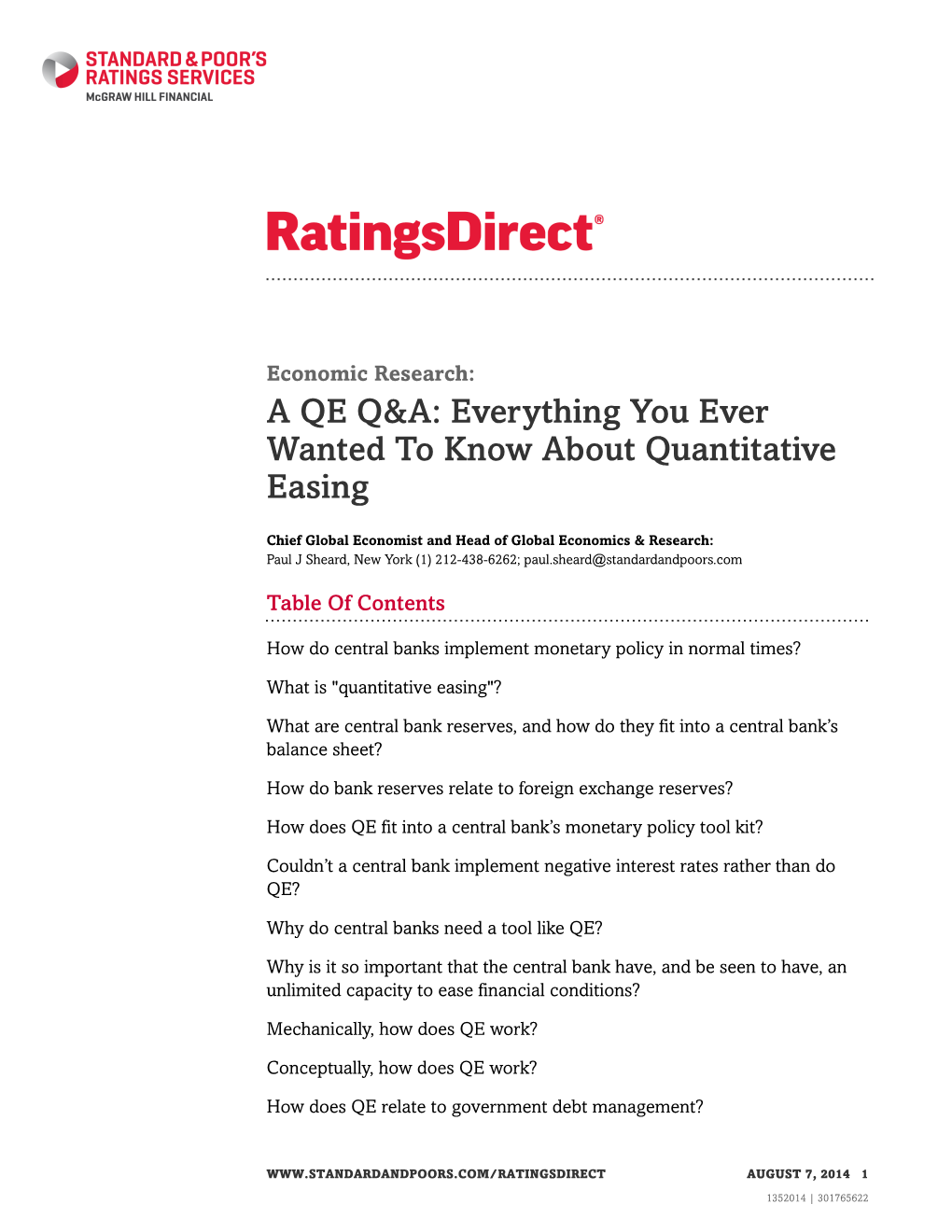 Everything You Ever Wanted to Know About Quantitative Easing