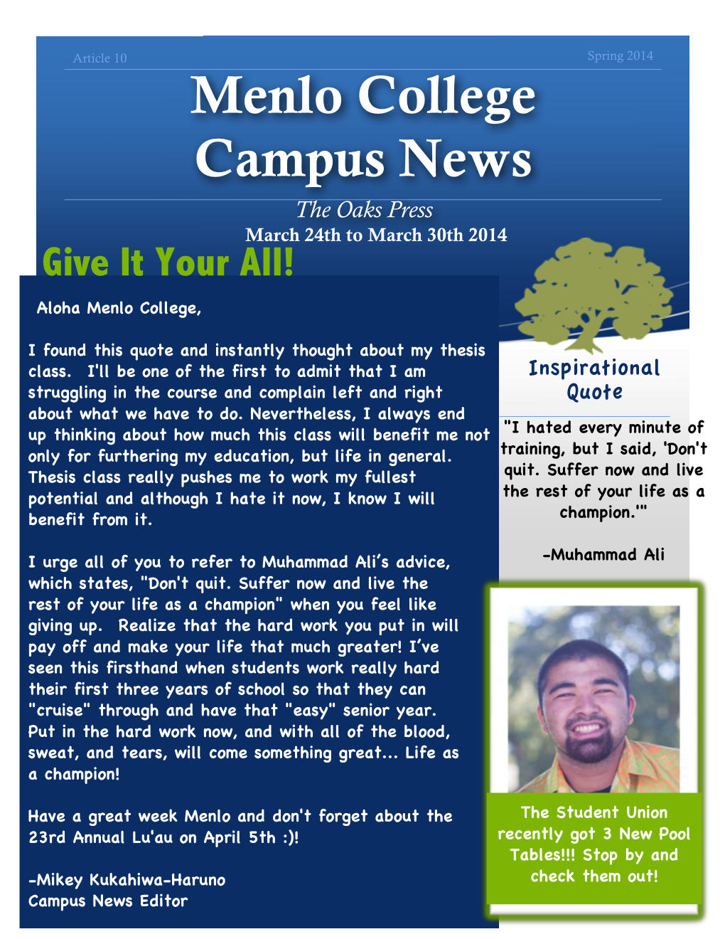 Menlo College Campus News '