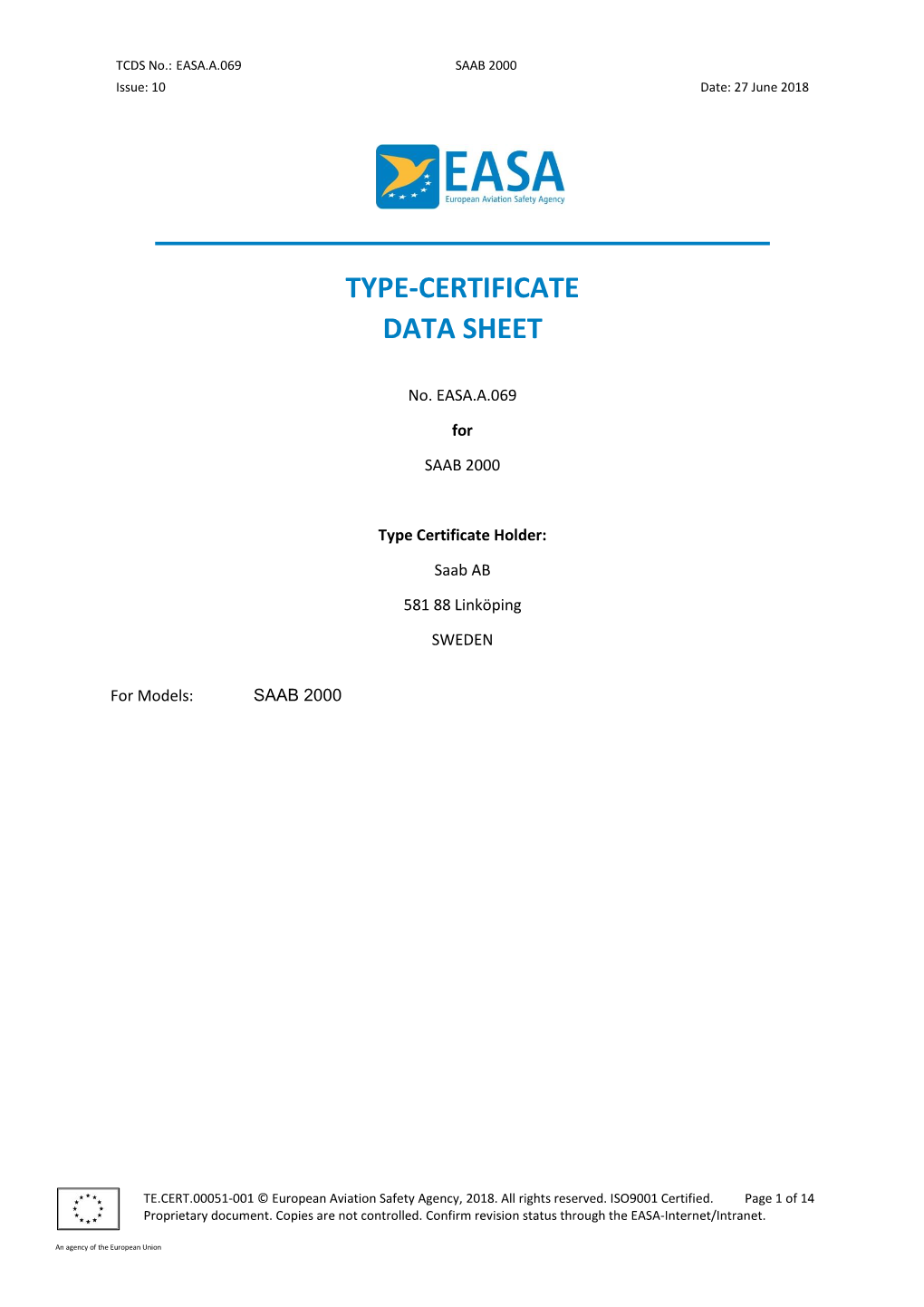 Type-Certificate Data Sheet