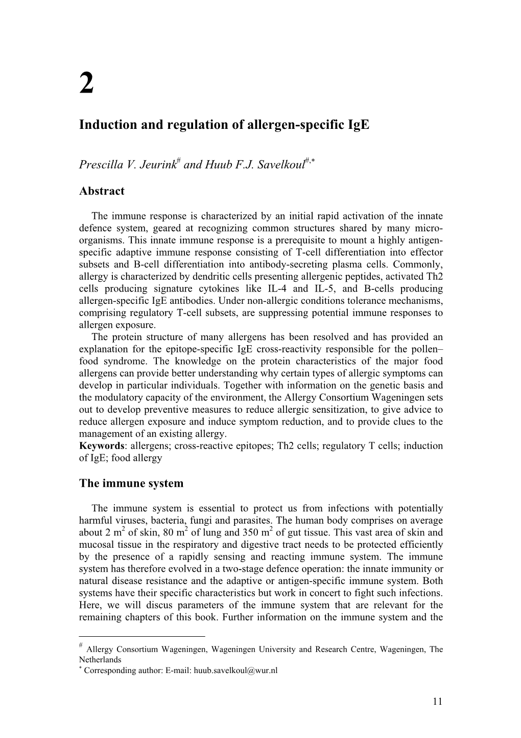Induction and Regulation of Allergen-Specific Ige