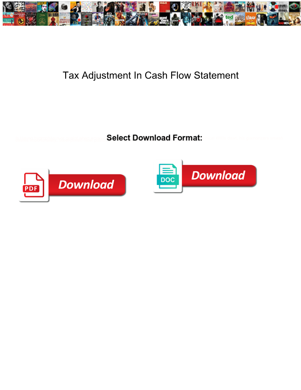 Tax Adjustment in Cash Flow Statement