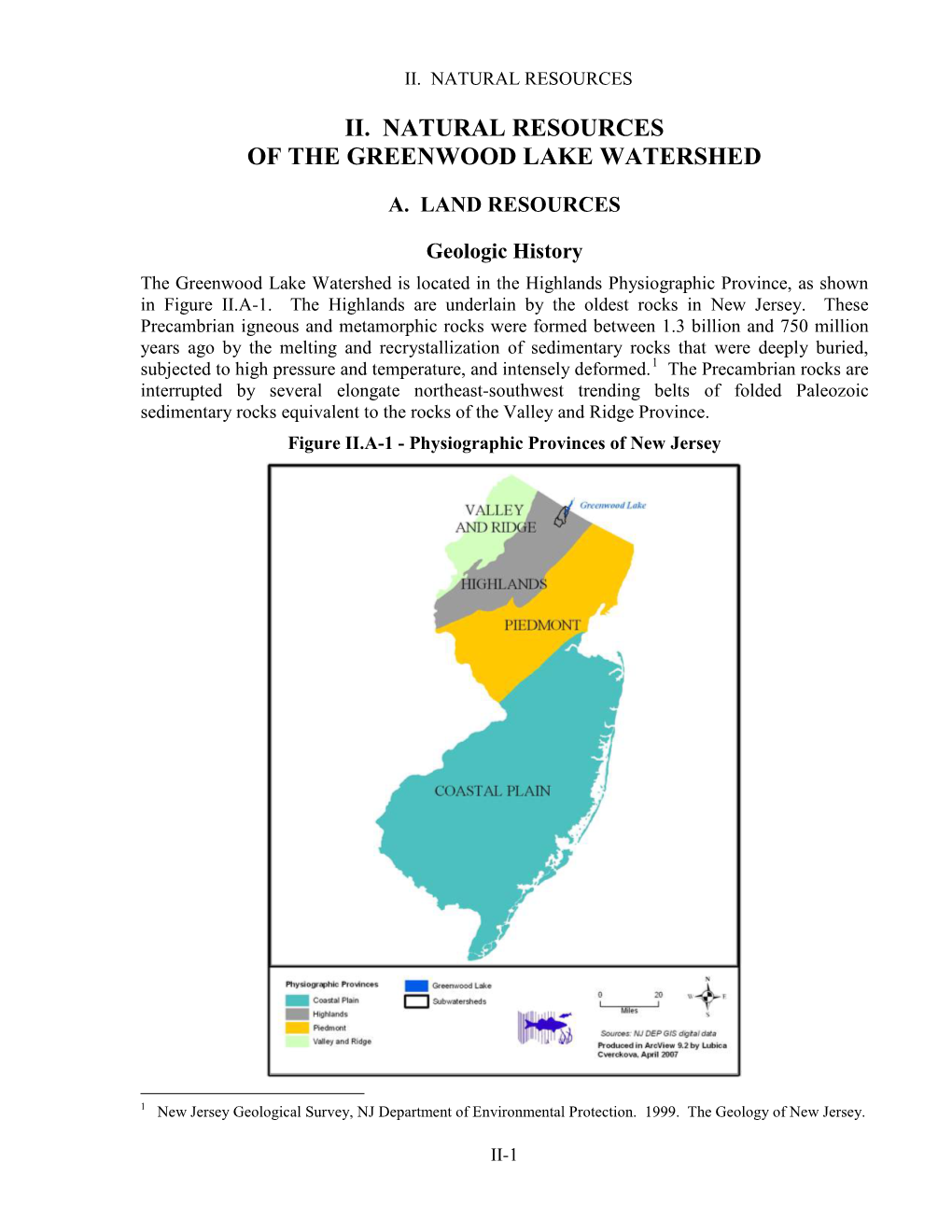 Ii. Natural Resources of the Greenwood Lake Watershed