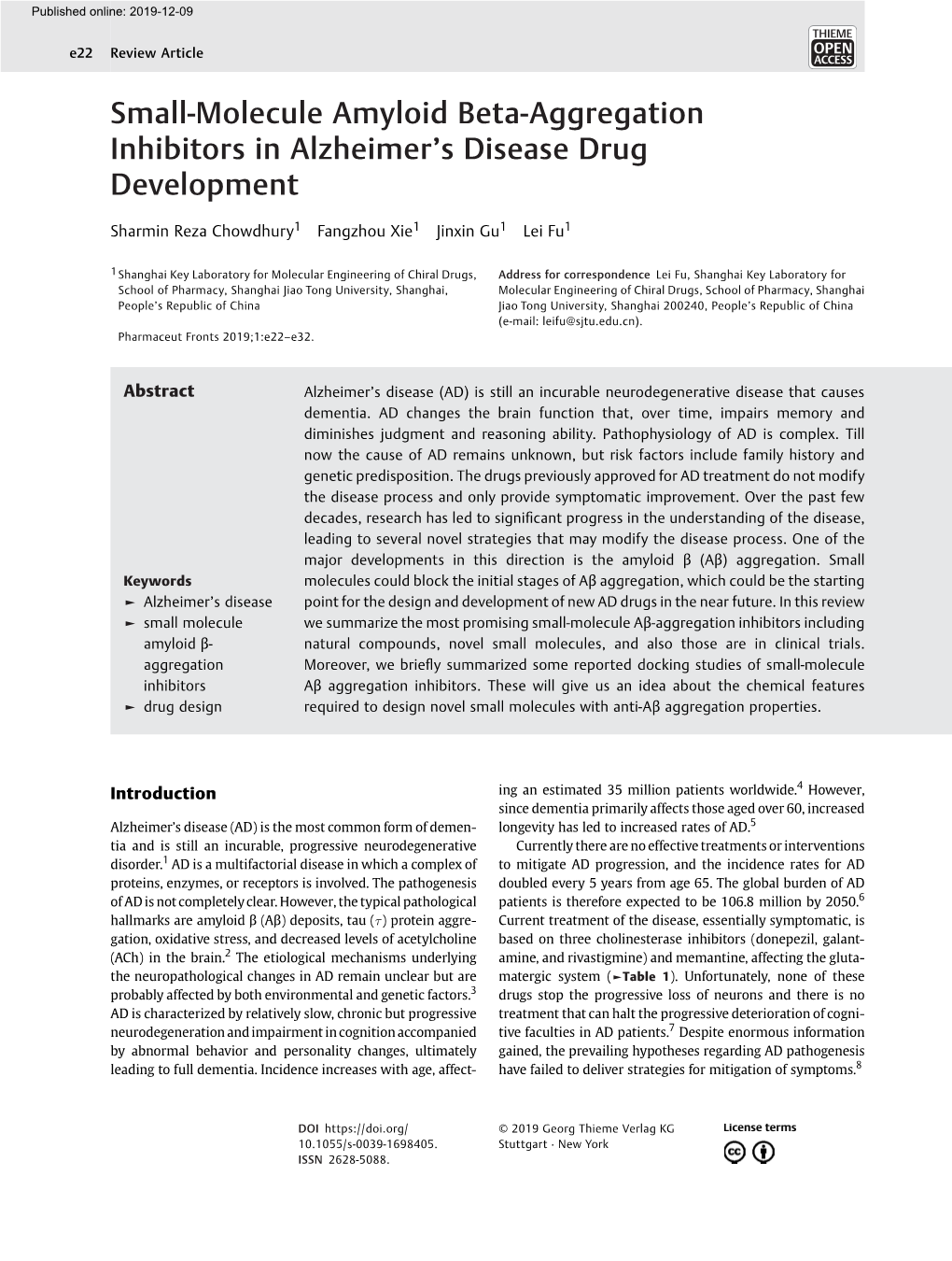 Small-Molecule Amyloid Beta-Aggregation Inhibitors in Alzheimer’Sdiseasedrug Development