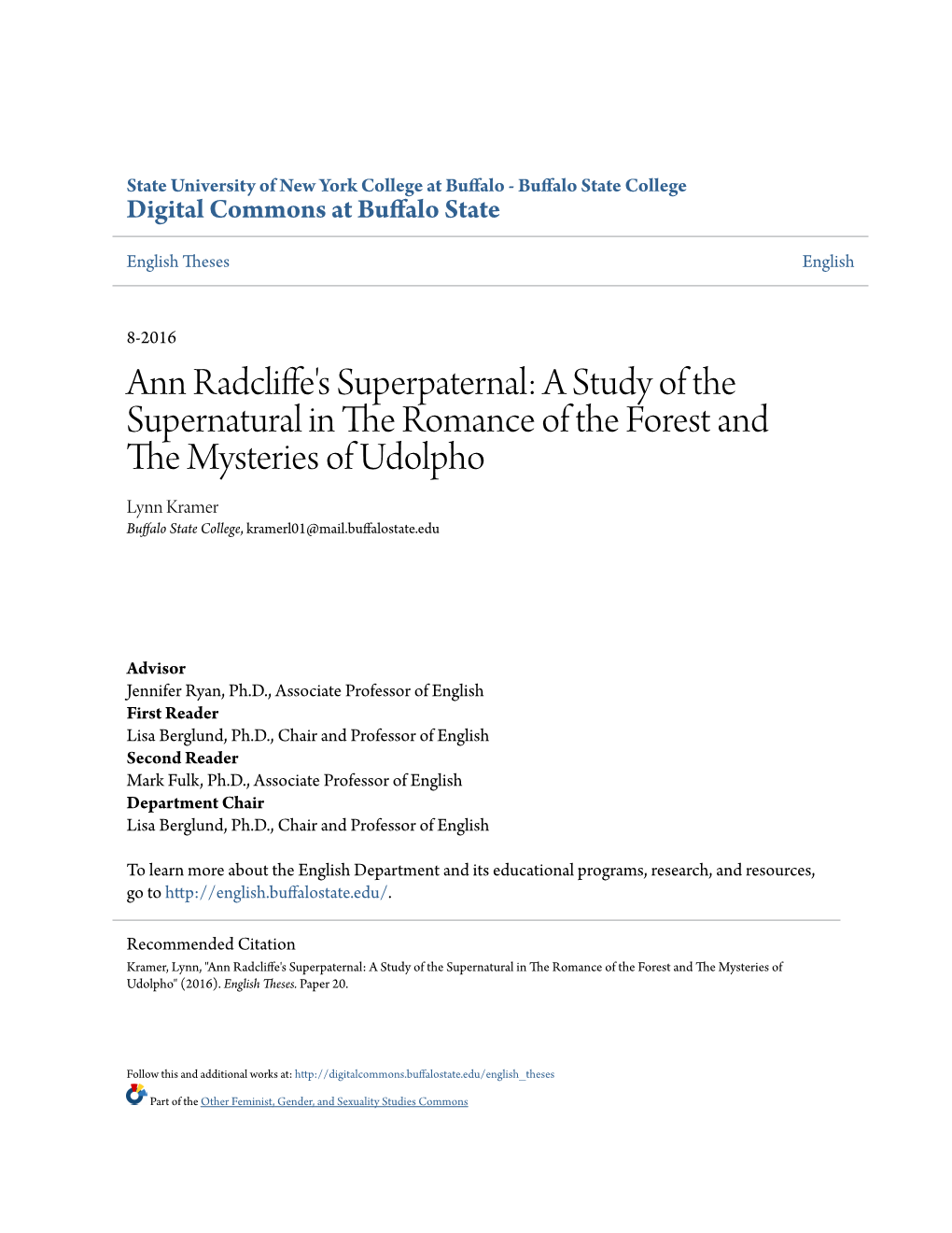 Ann Radcliffe's Superpaternal