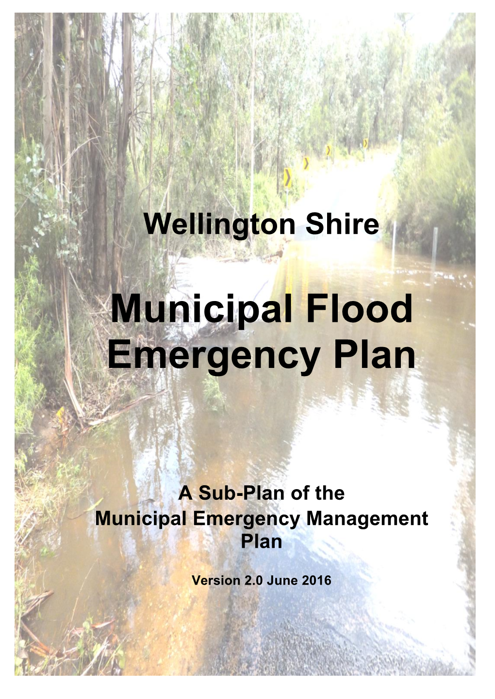 Wellington Shire Municipal Flood Emergency Plan As Adopted by the Municipal Emergency Management Planning Committee on 25 July 2016