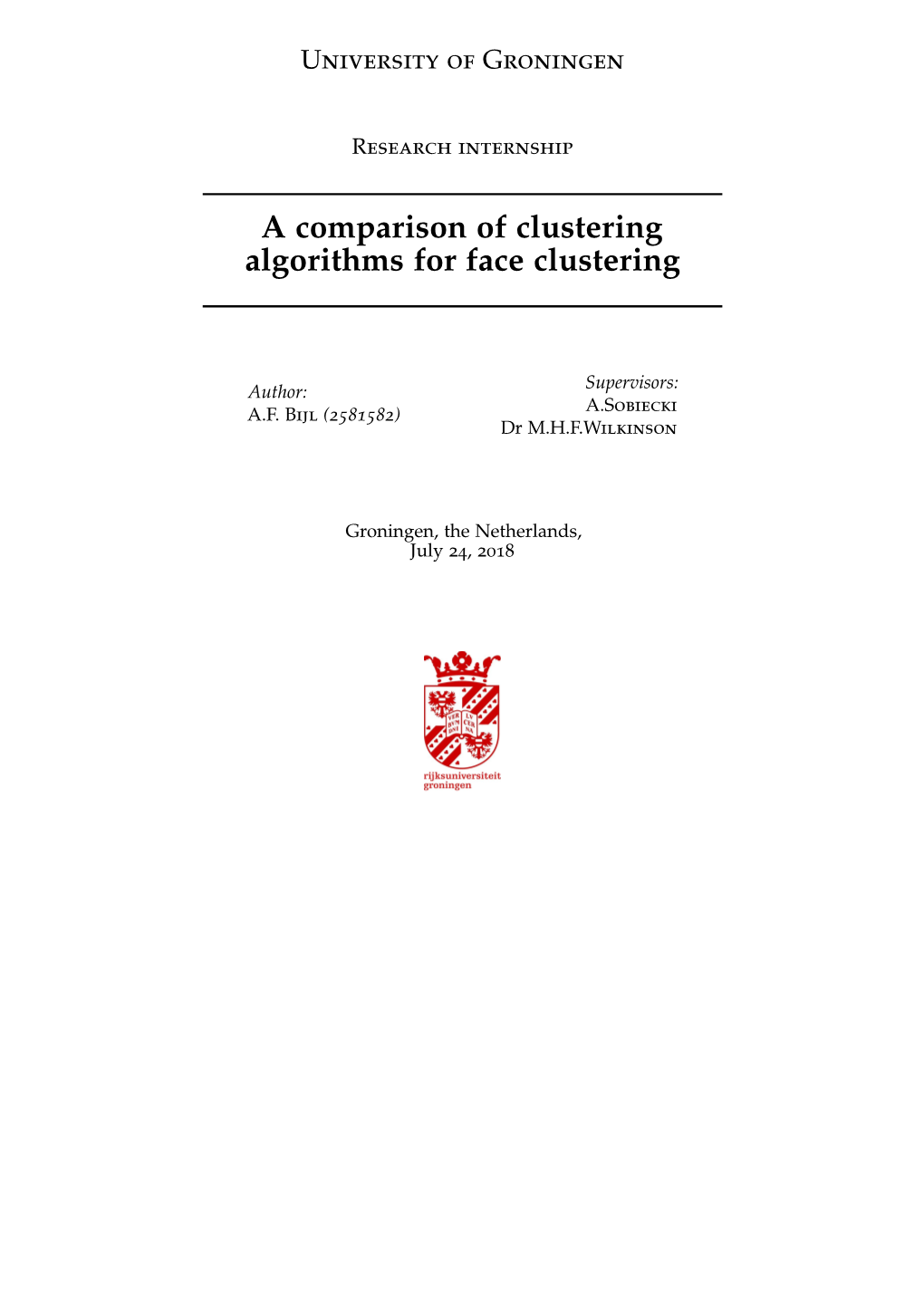 A Comparison of Clustering Algorithms for Face Clustering