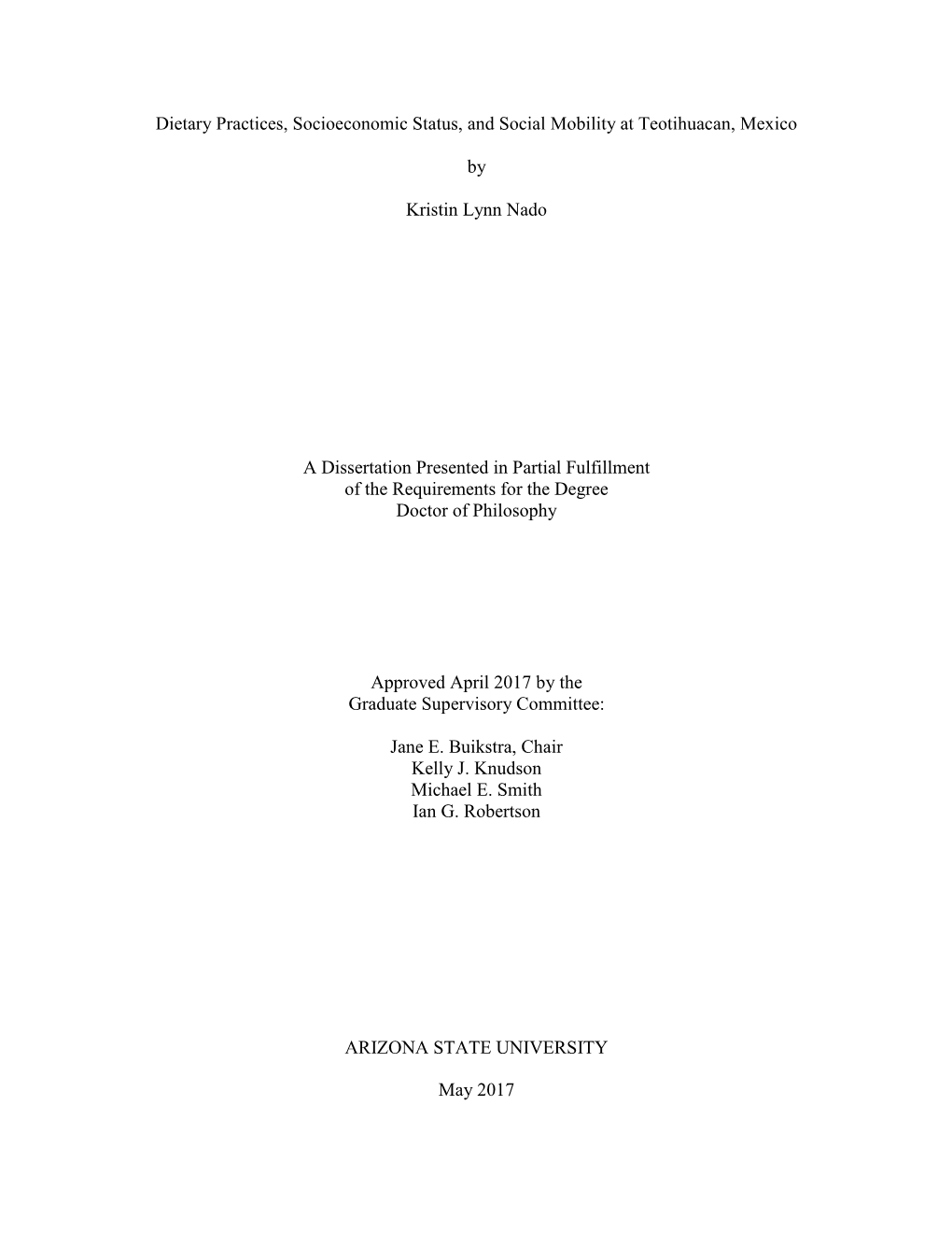 Dietary Practices, Socioeconomic Status, and Social Mobility at Teotihuacan, Mexico