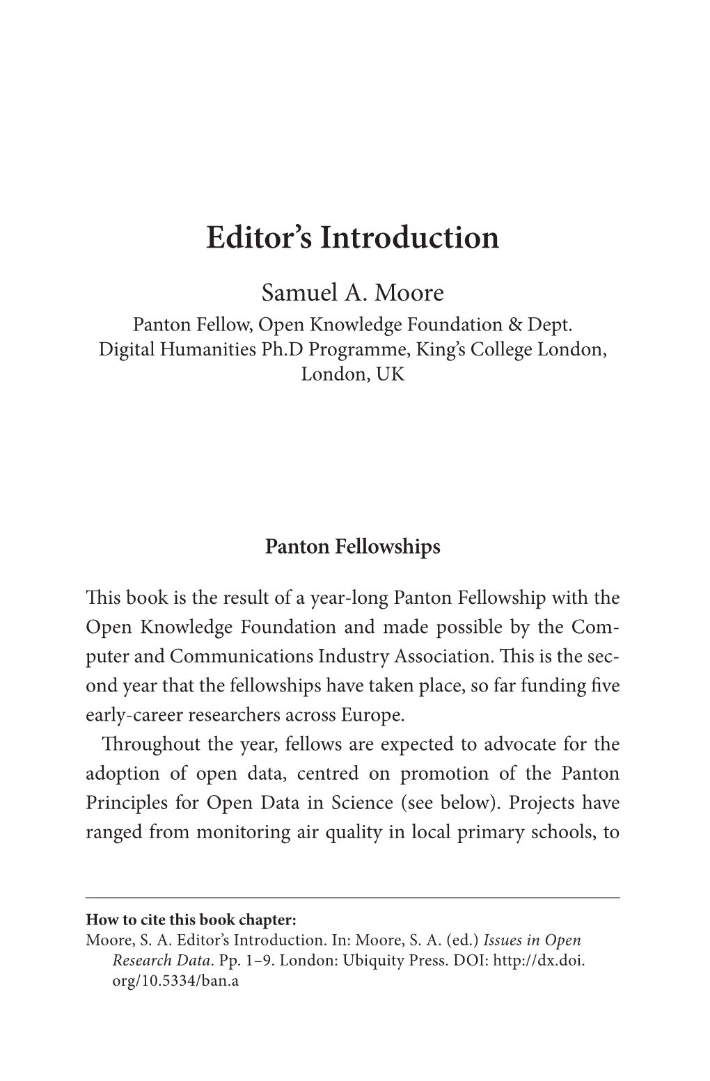 Editor's Introduction