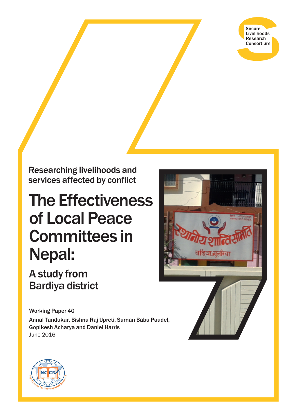 The Effectiveness of Local Peace Committees in Nepal: a Study from Bardiya District