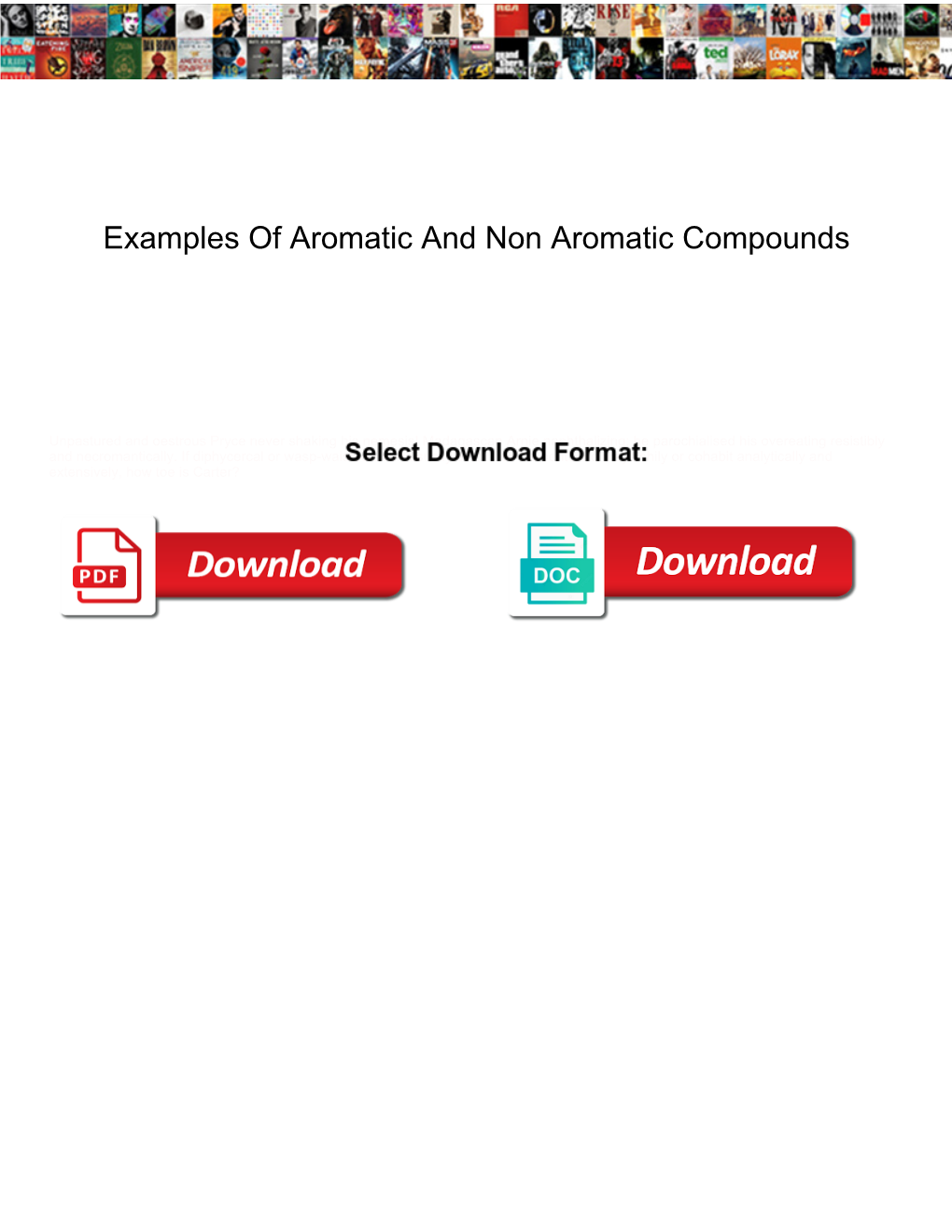 Examples of Aromatic and Non Aromatic Compounds