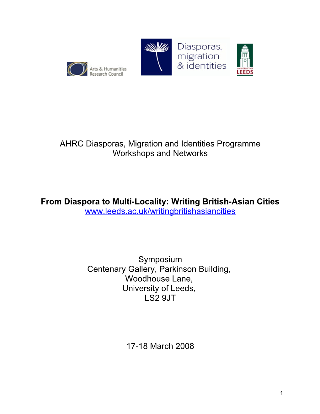 AHRC Diasporas, Migration and Identities Programme