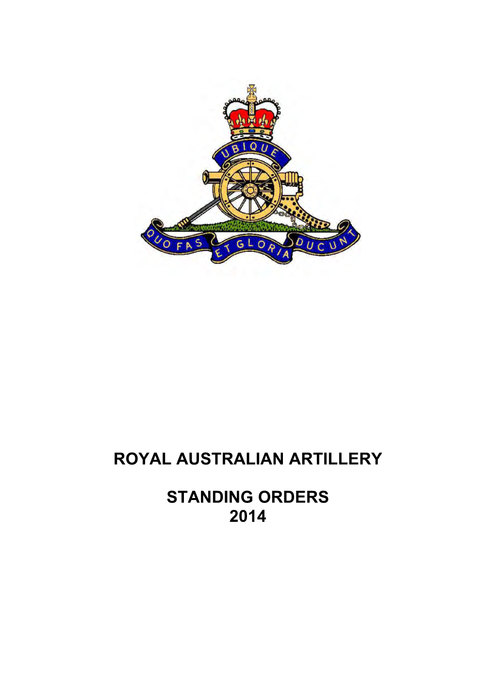 RAA Standing Orders 2014 UNCONTROLLED WHEN PRINTED 15-2 F