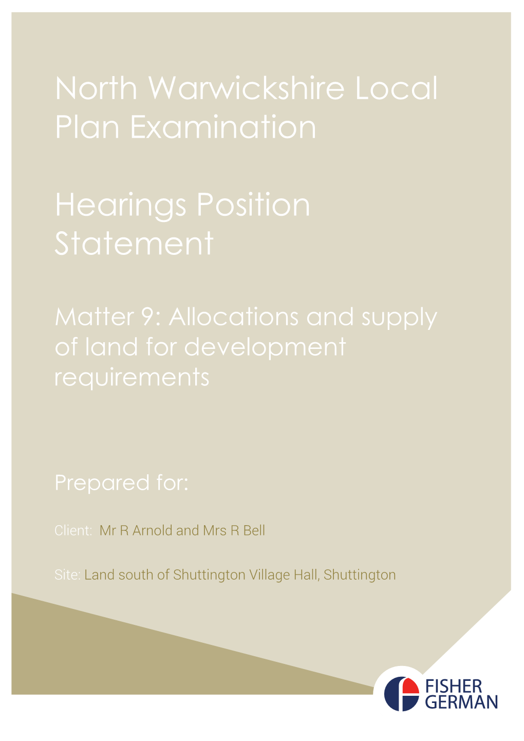 North Warwickshire Local Plan Examination Hearings Position