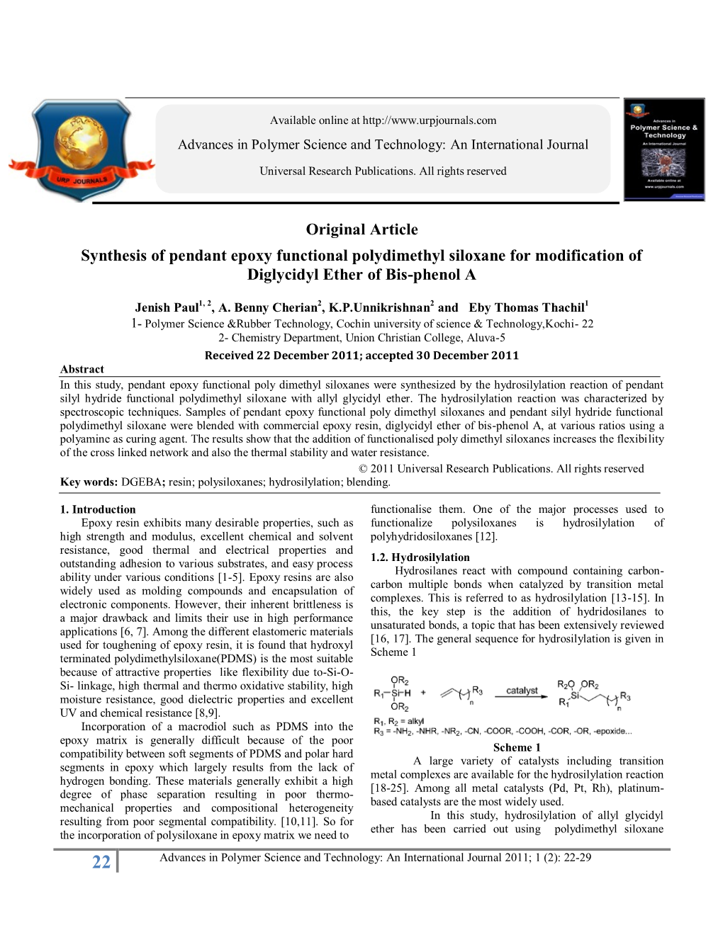 Synthesis of Pendant Epoxy Functional Polydimethyl Siloxane for Modification of Diglycidyl Ether of Bis-Phenol A