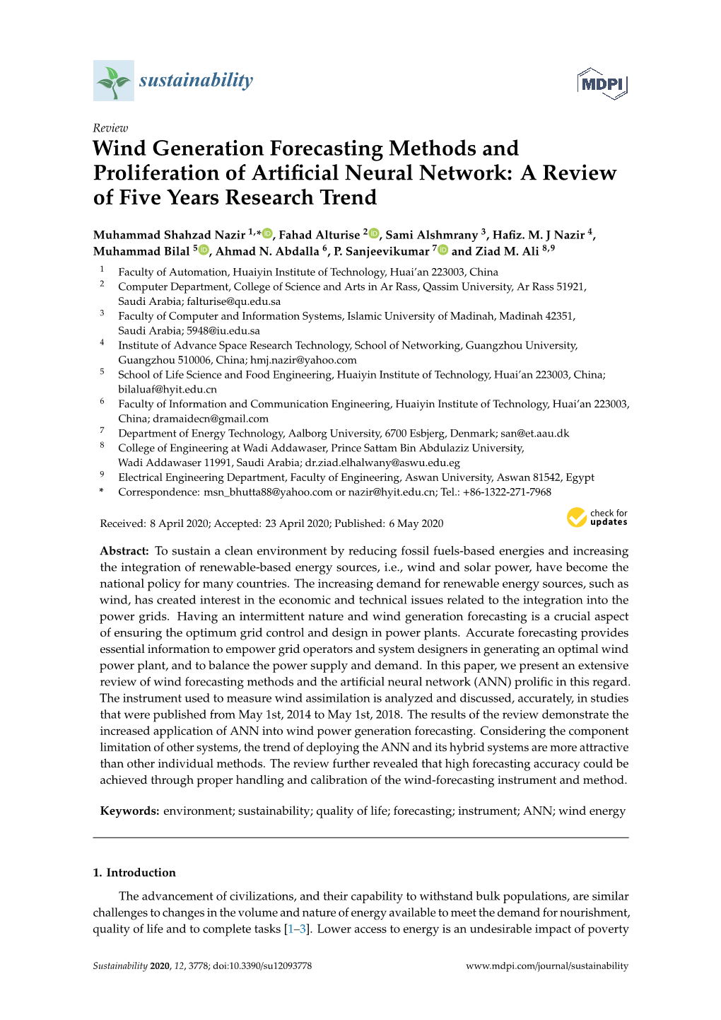 Wind Generation Forecasting Methods and Proliferation of Artificial Neural