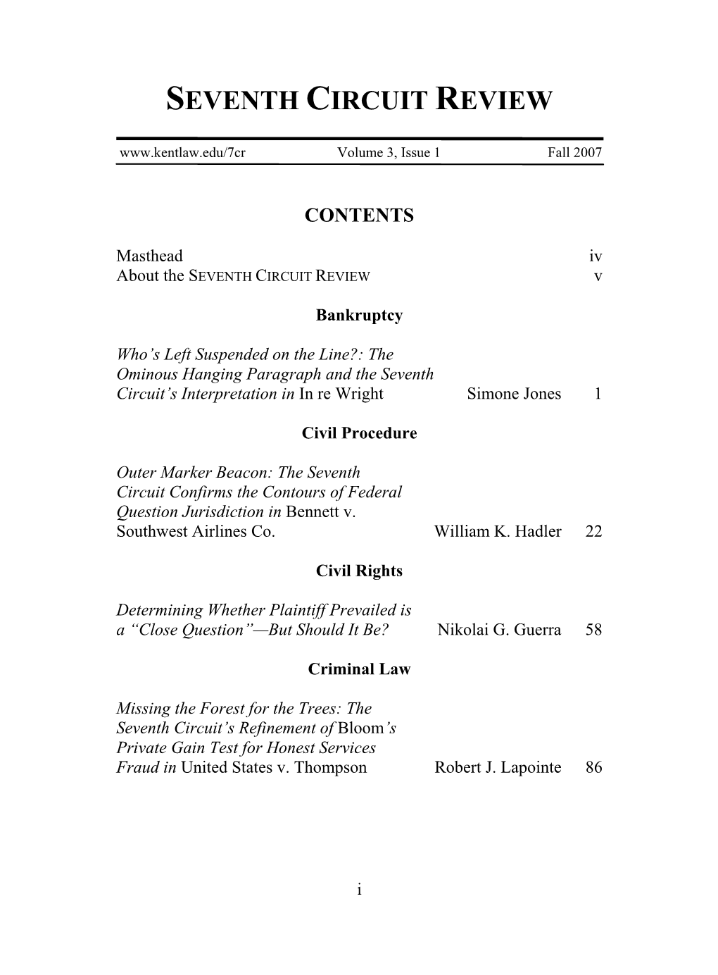 Seventh Circuit Review