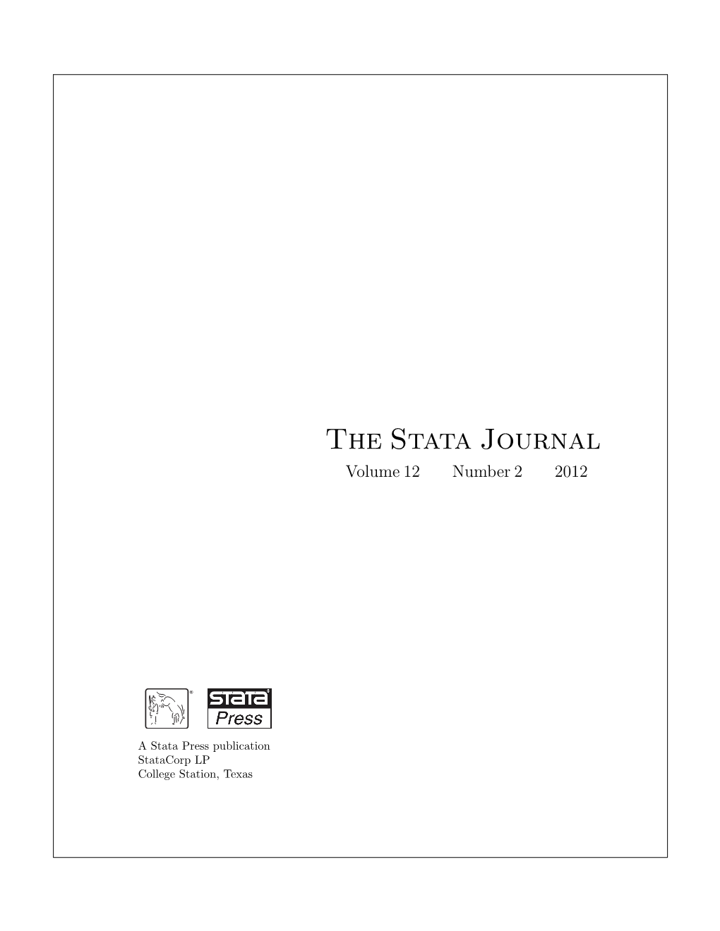 The Stata Journal Volume 12 Number 2 2012