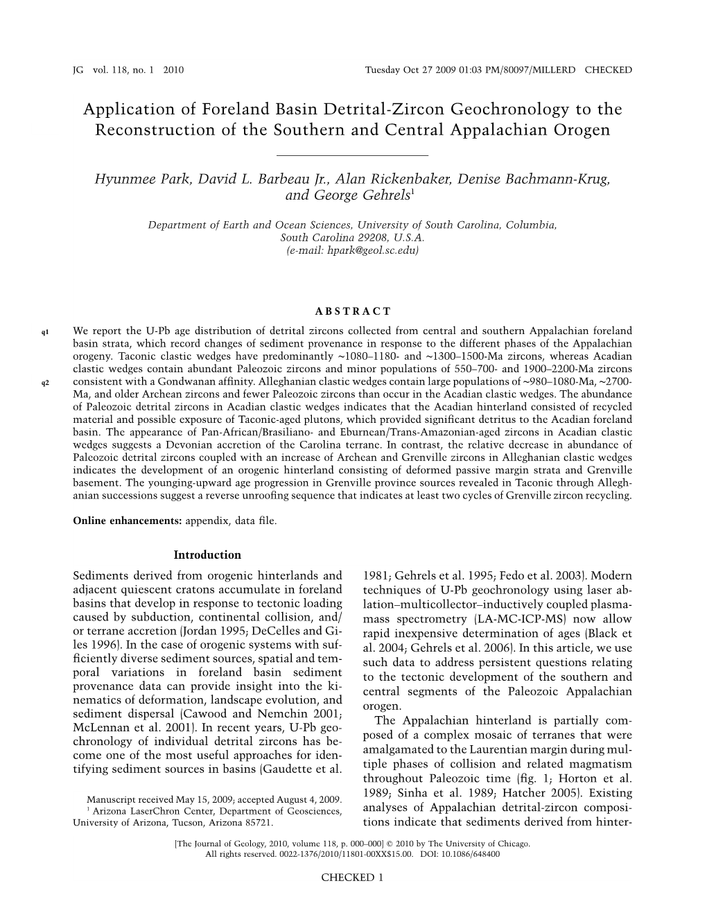 Application of Foreland Basin Detrital-Zircon Geochronology to the Reconstruction of the Southern and Central Appalachian Orogen