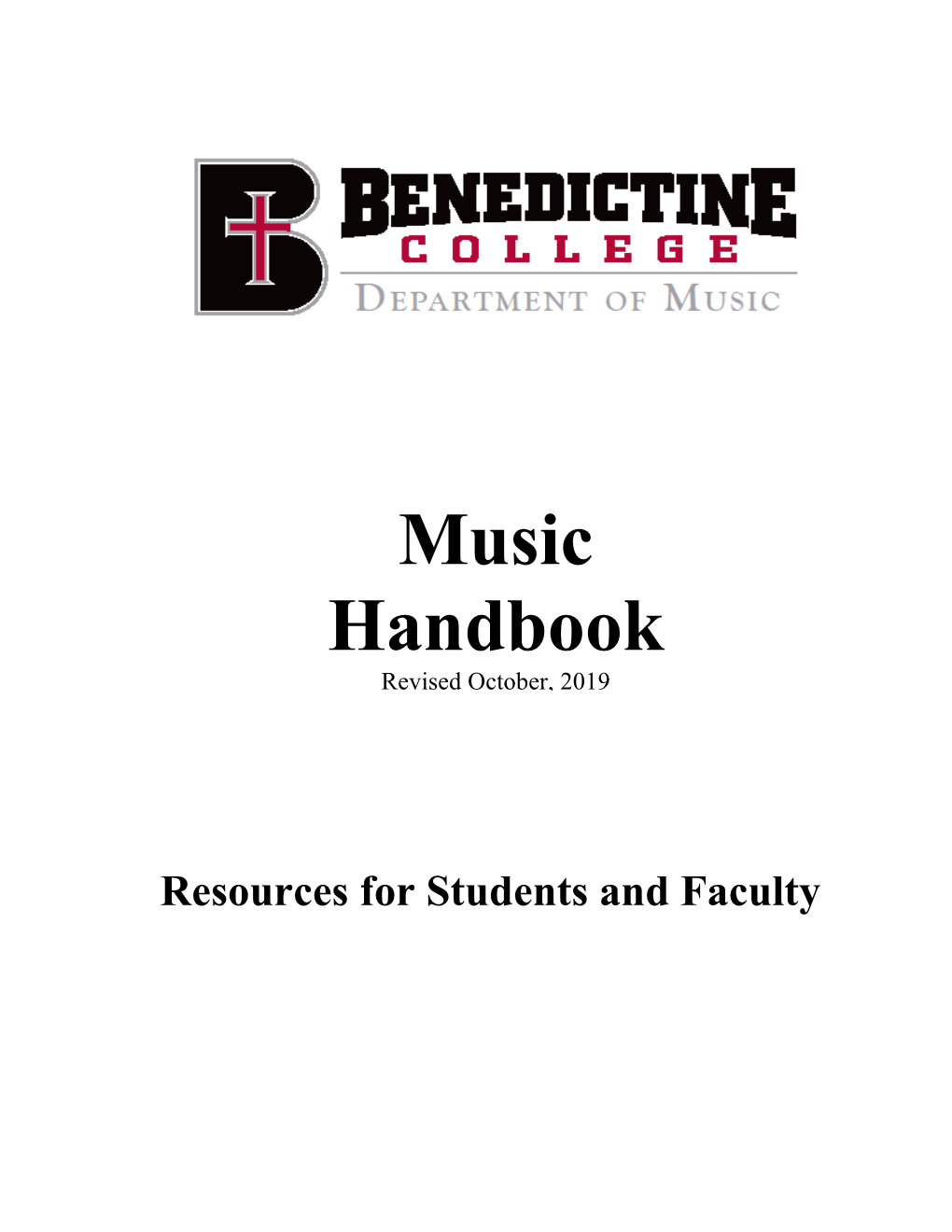 Benedictine College Music Handbook