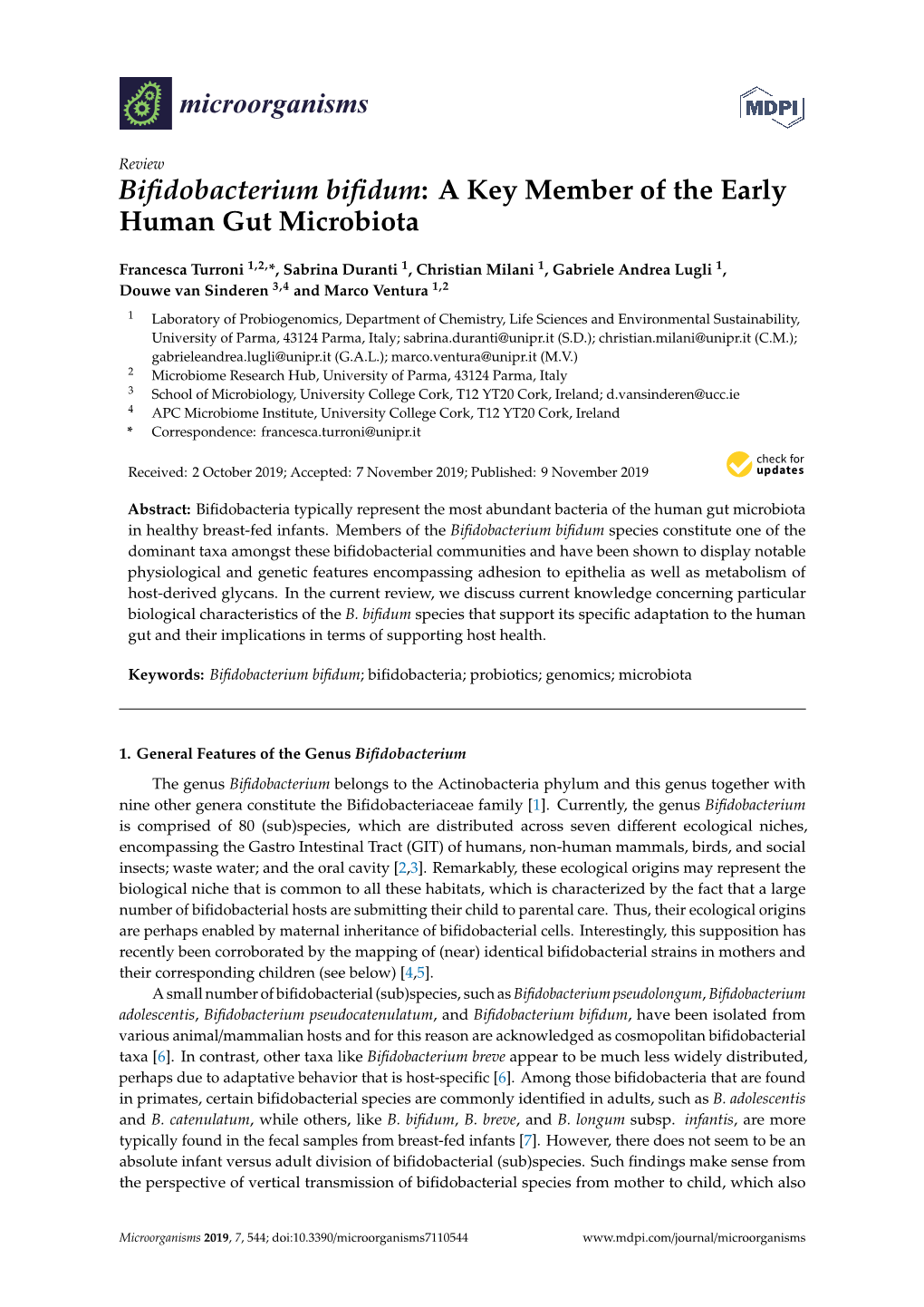 Bifidobacterium Bifidum: a Key Member of the Early Human Gut