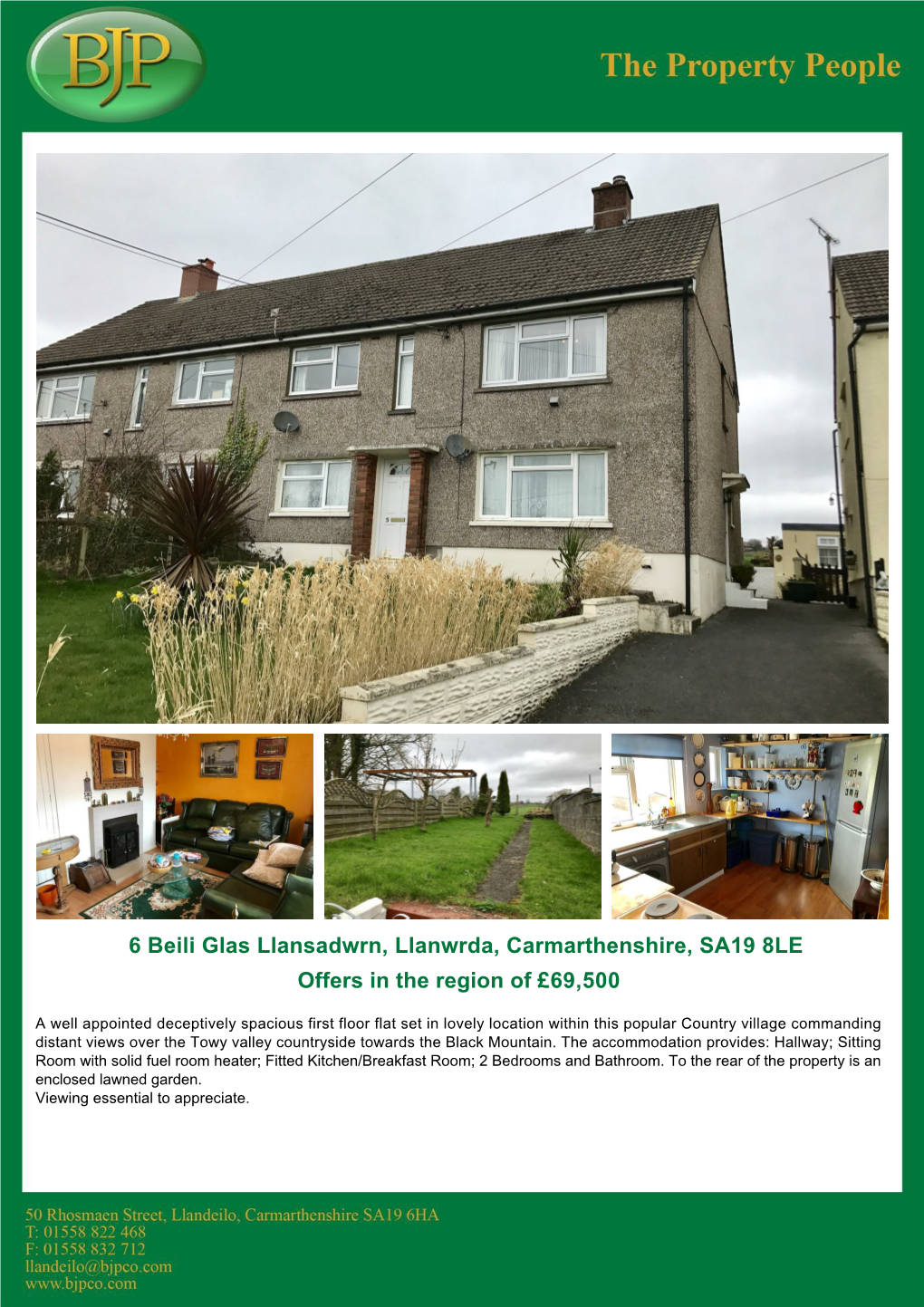 Offers in the Region of £69500 6 Beili Glas Llansadwrn, Llanwrda