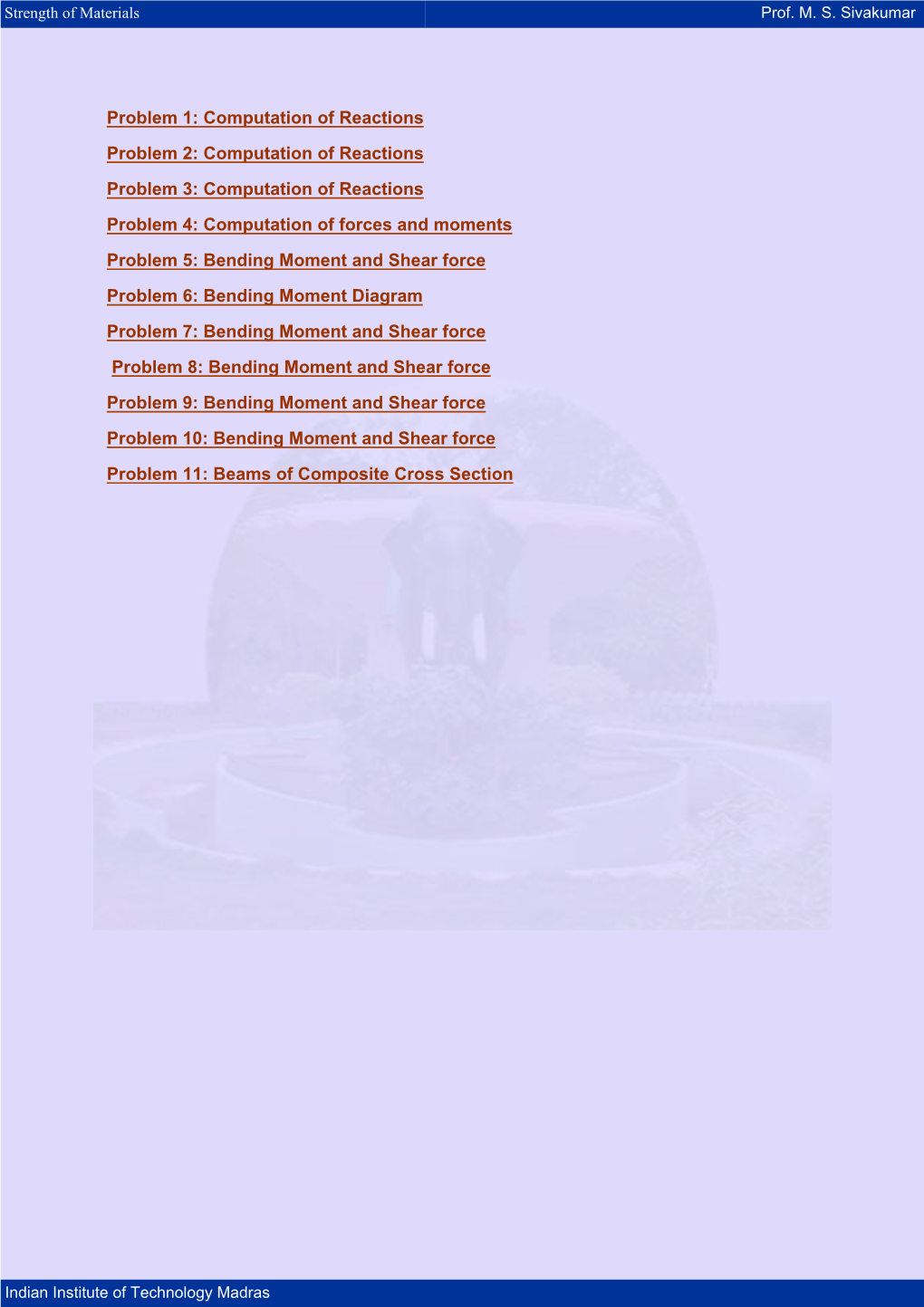 Bending Moment & Shear Force