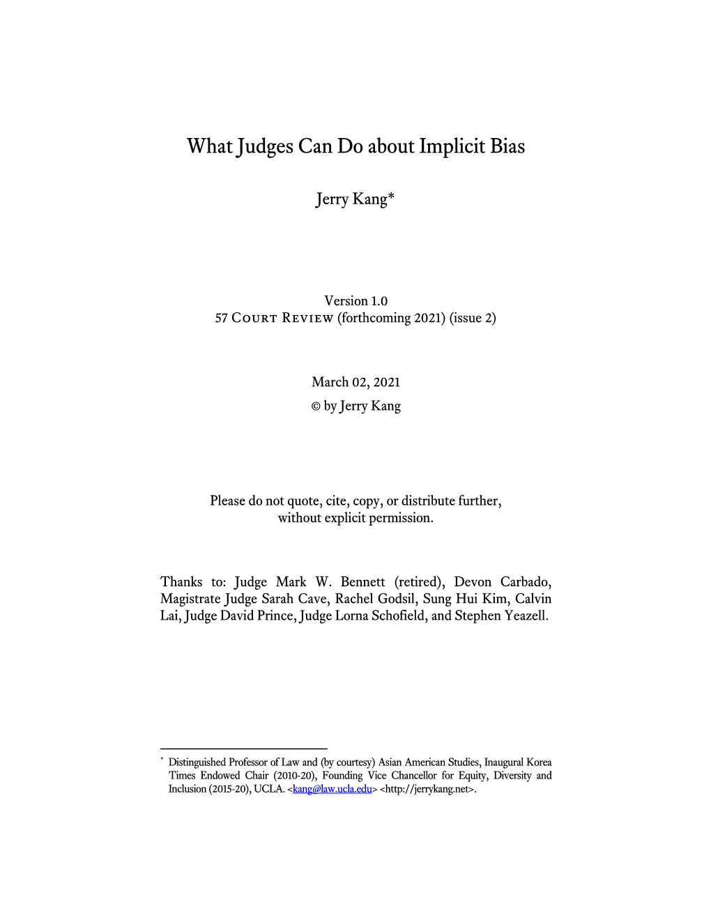 What Judges Can Do About Implicit Bias