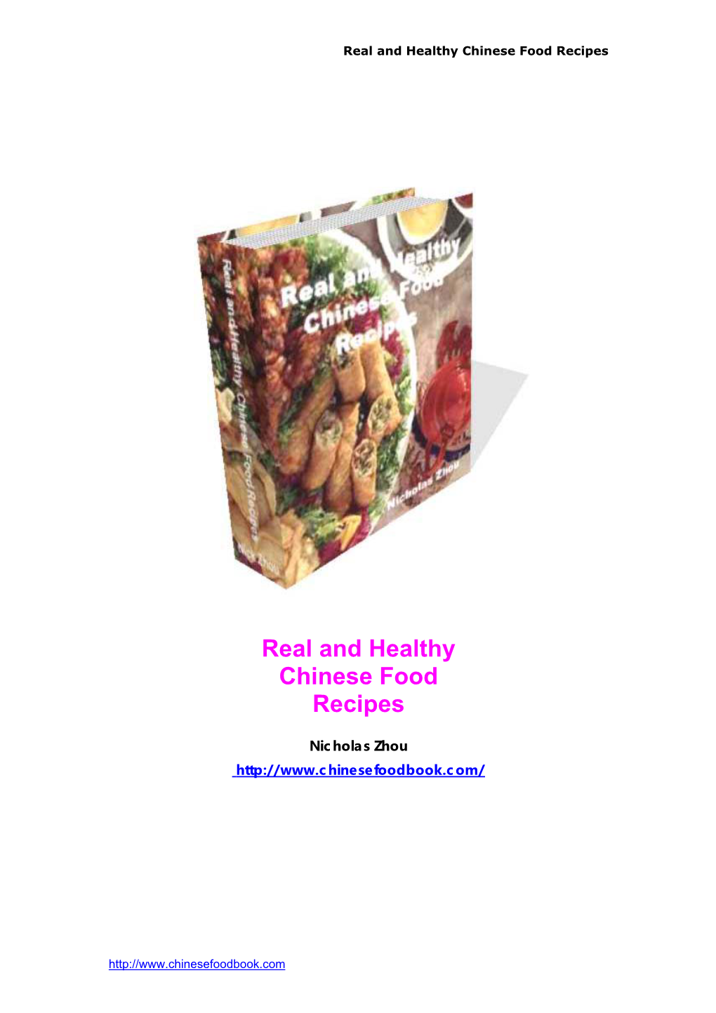 Real and Healthy Chinese Food Recipes