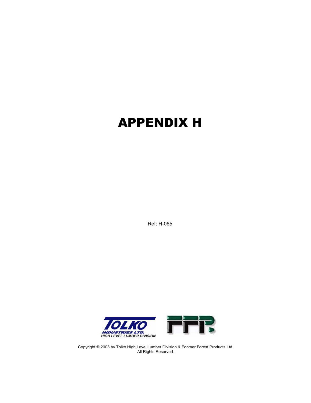 Appendix H: Life Requisite Summary of Selected Terrestrial Vertebrates Within the Tolko Industries