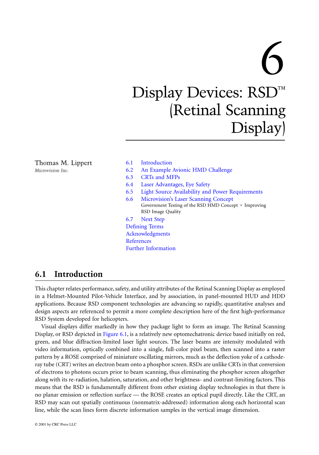 Display Devices: RSD™ (Retinal Scanning Display)