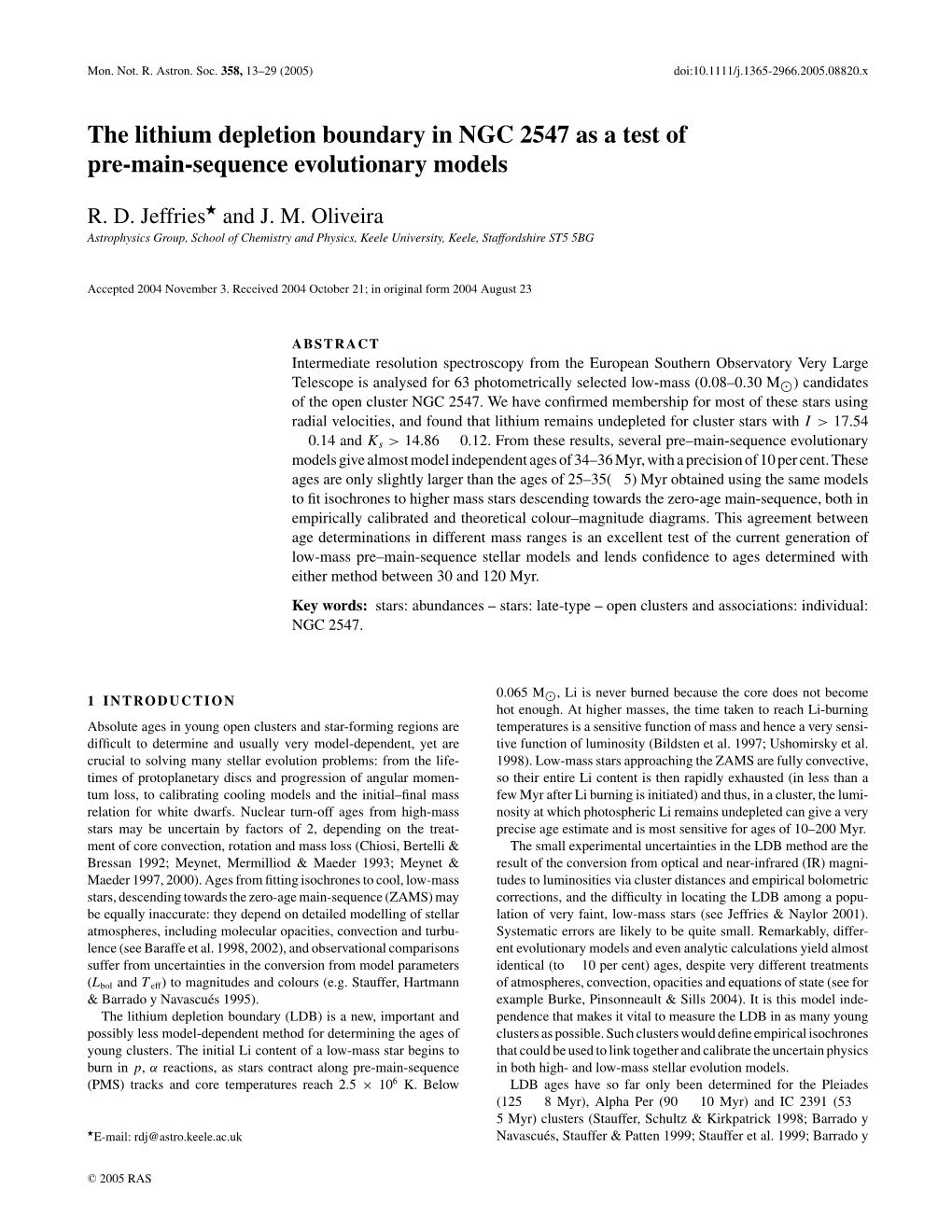 The Lithium Depletion Boundary in NGC 2547 As a Test of Pre-Main-Sequence Evolutionary Models � R