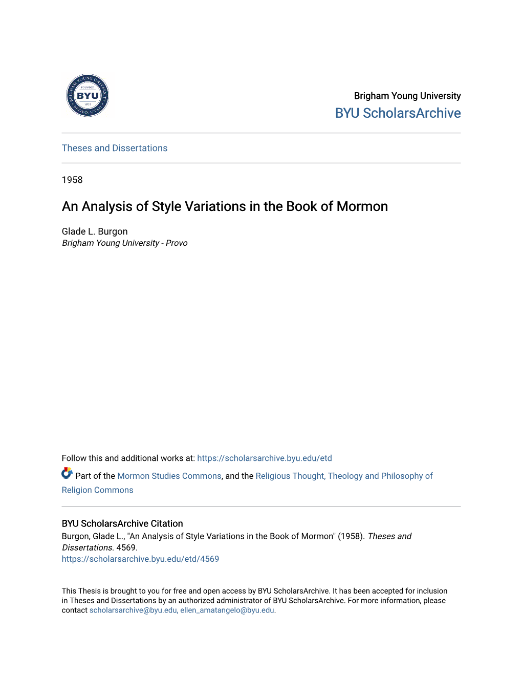 An Analysis of Style Variations in the Book of Mormon