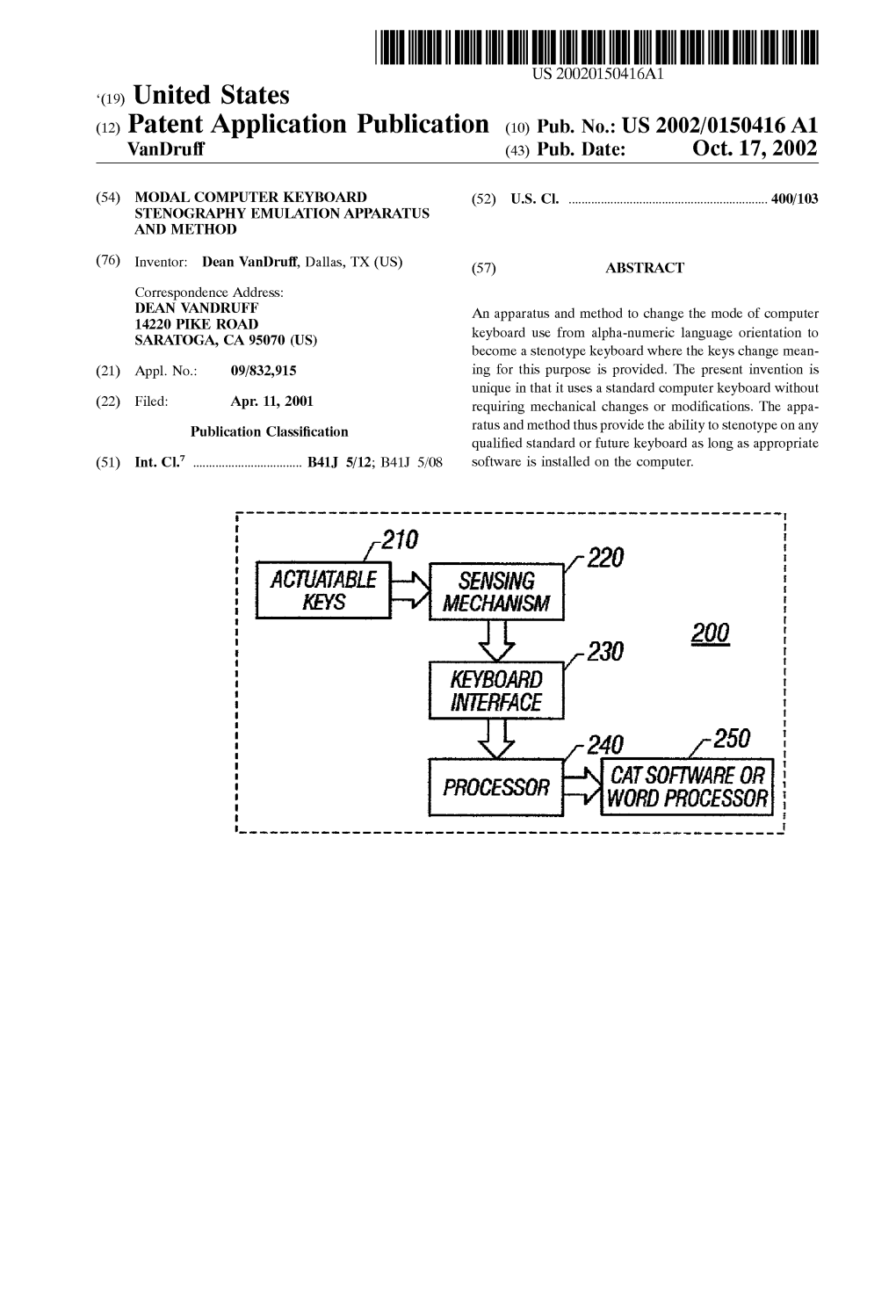 (12) Patent Application Publication (10) Pub. No.: US 2002/0150416A1 Vandruff (43) Pub