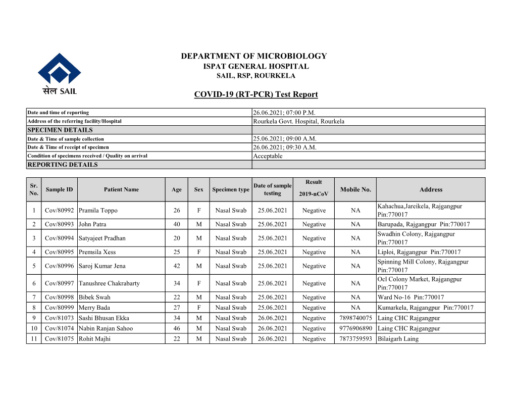 26-06-2021 Rgh, Rourkela