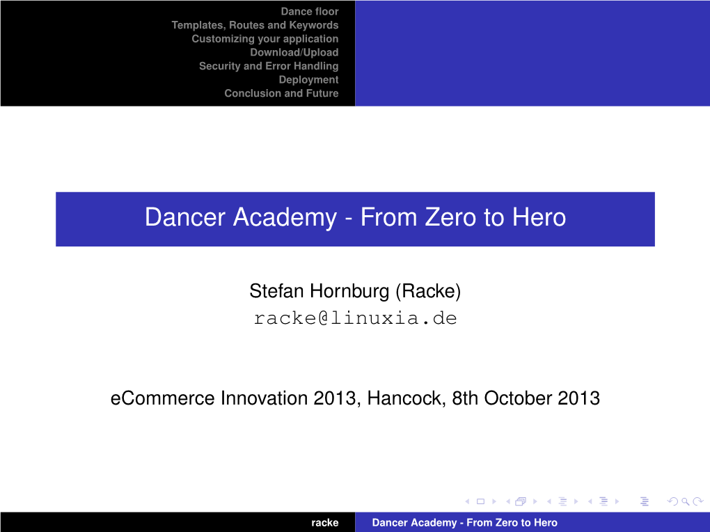 Dancer Academy - from Zero to Hero