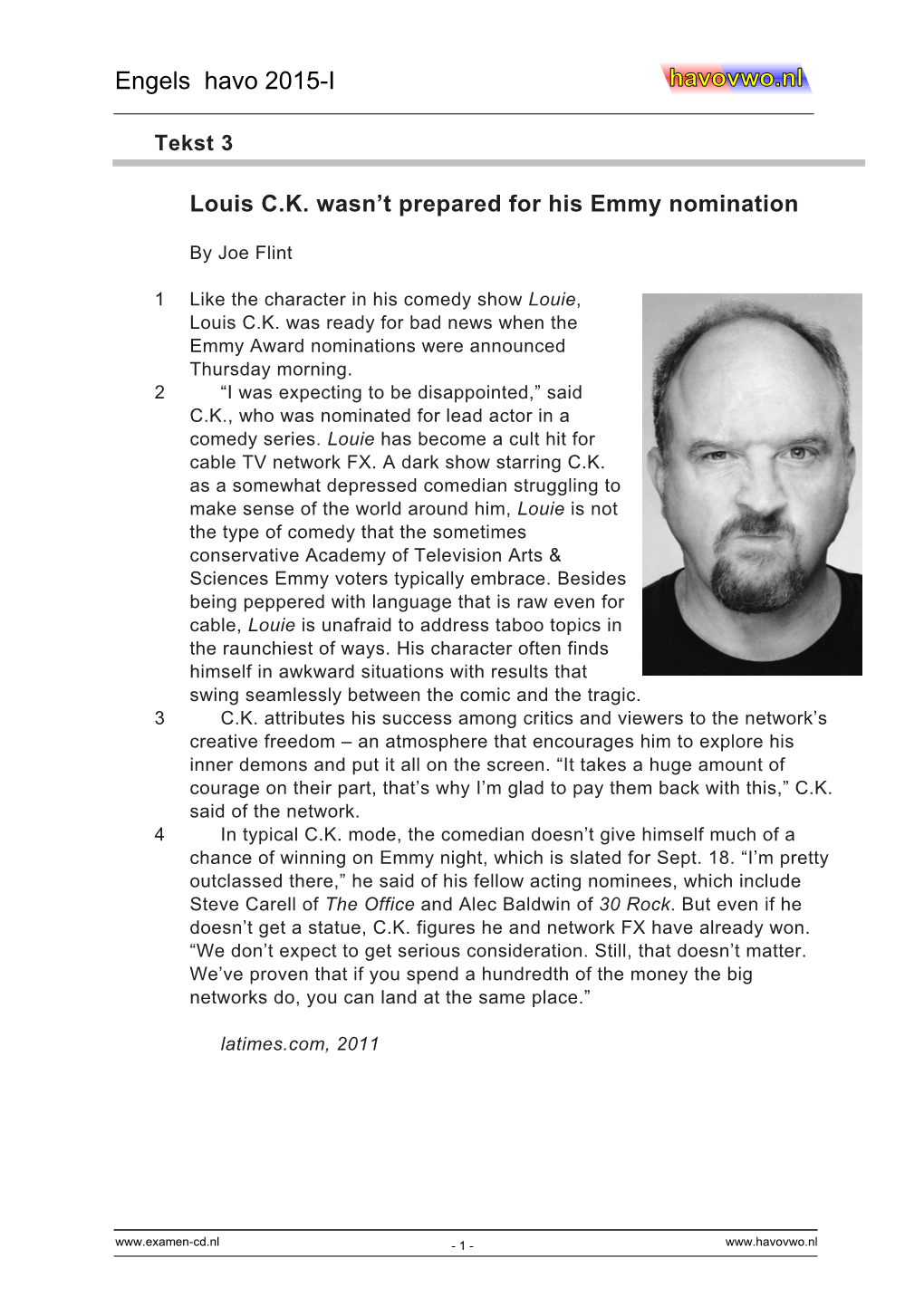 Louis CK Wasn't Prepared for His Emmy Nomination