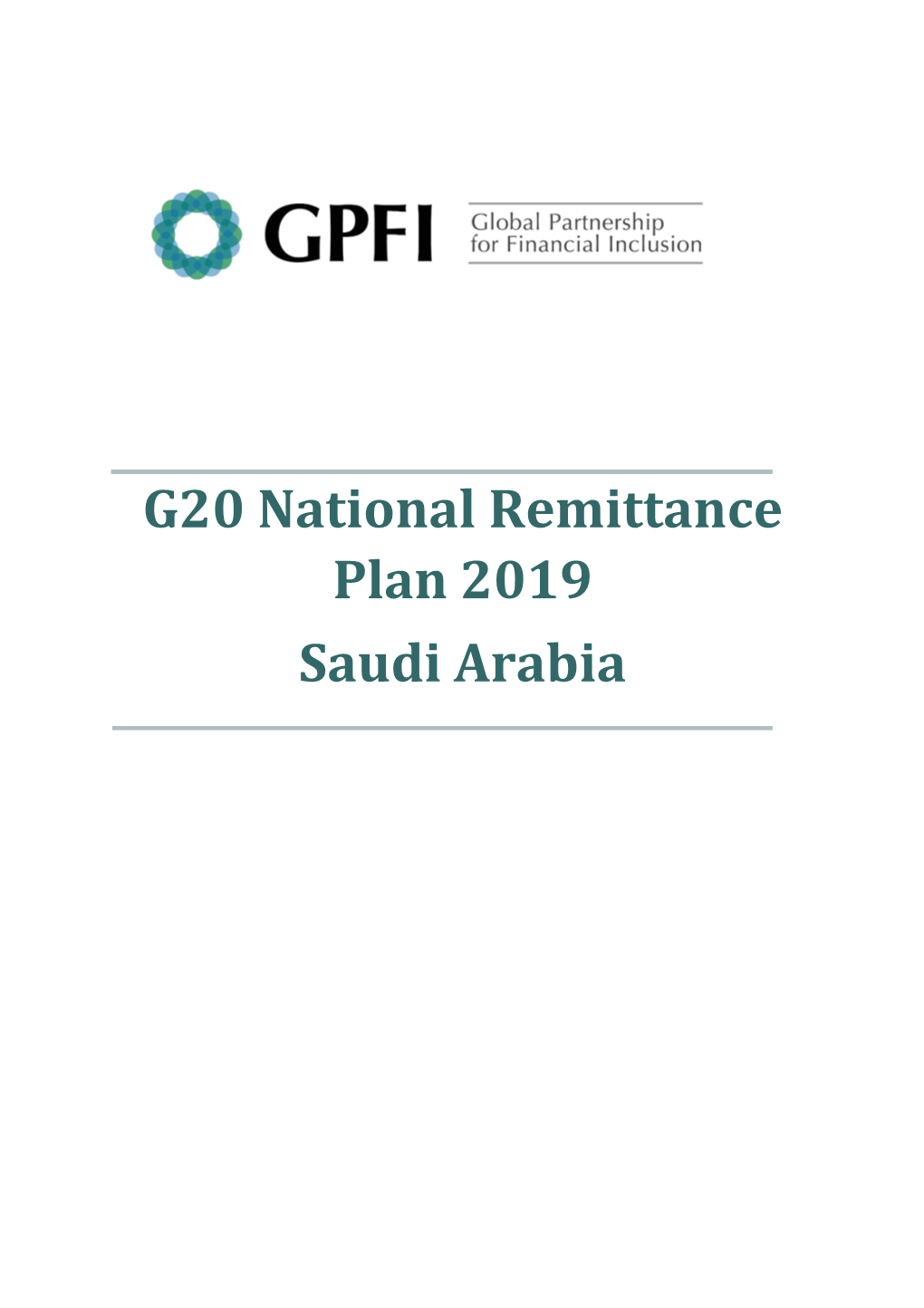 G20 National Remittance Plan 2019 Saudi Arabia