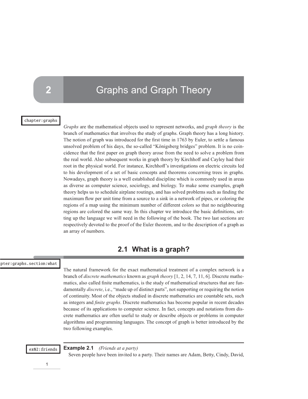 2 Graphs and Graph Theory