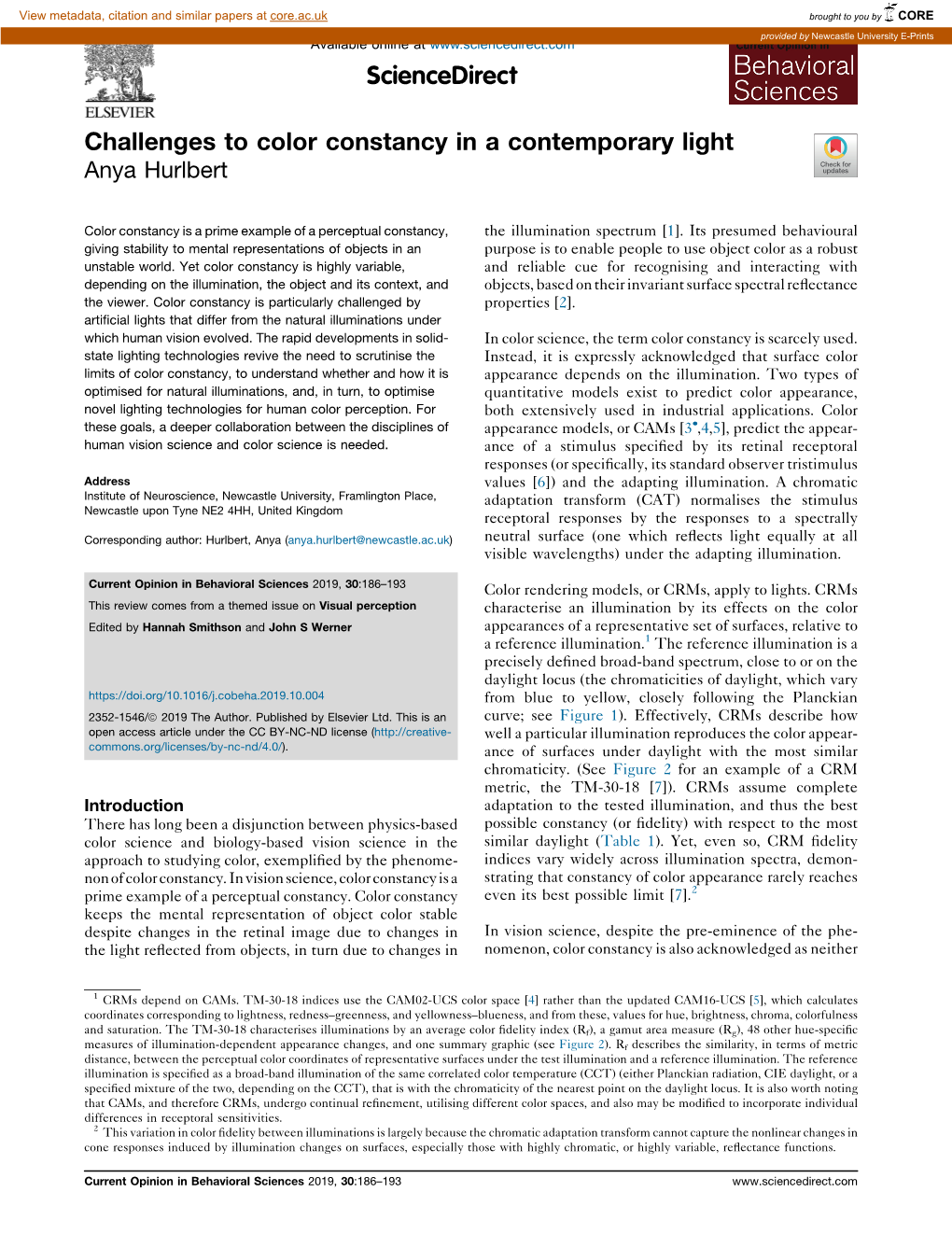 Challenges to Color Constancy in a Contemporary Light