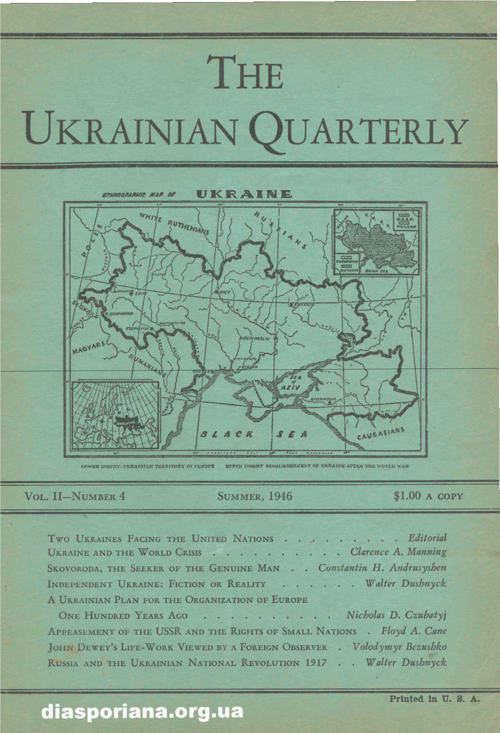 THE UKRAWIAN QUARTERLY Two UKRAINESFACING the UNITEDNATIONS