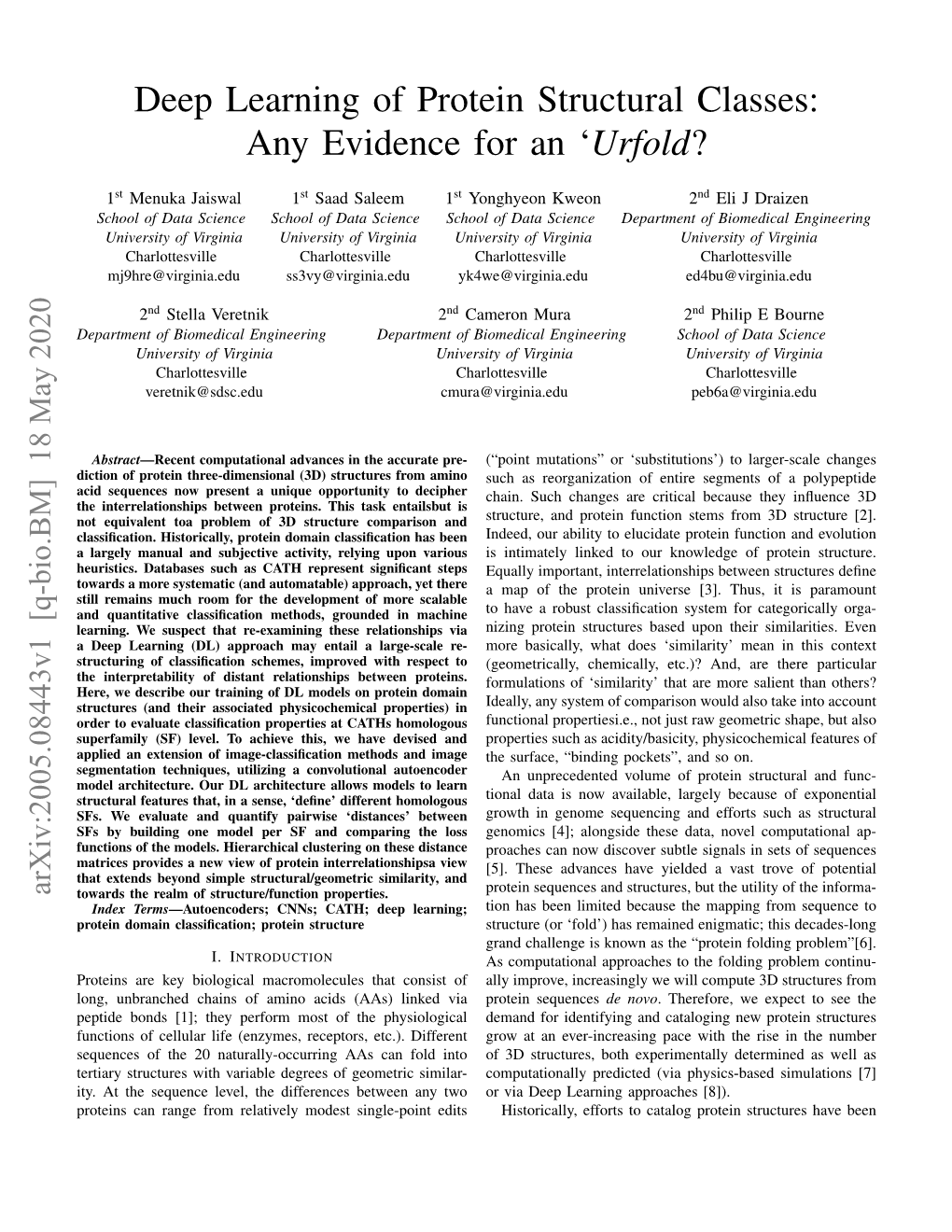 Deep Learning of Protein Structural Classes: Any Evidence for an ‘Urfold?