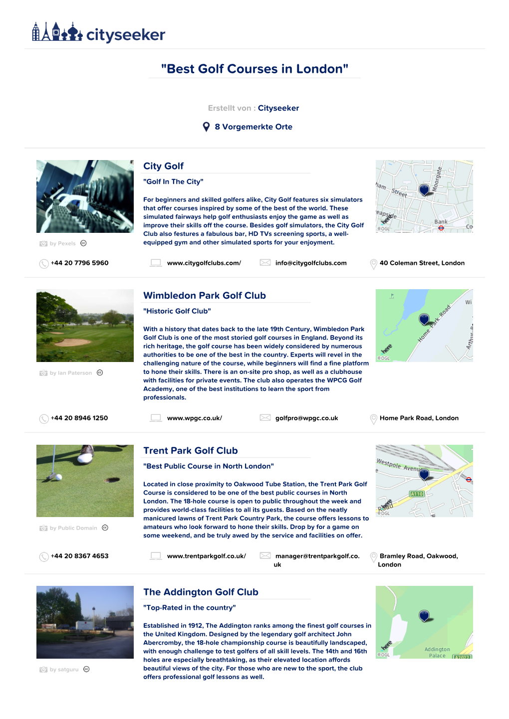 Best Golf Courses in London